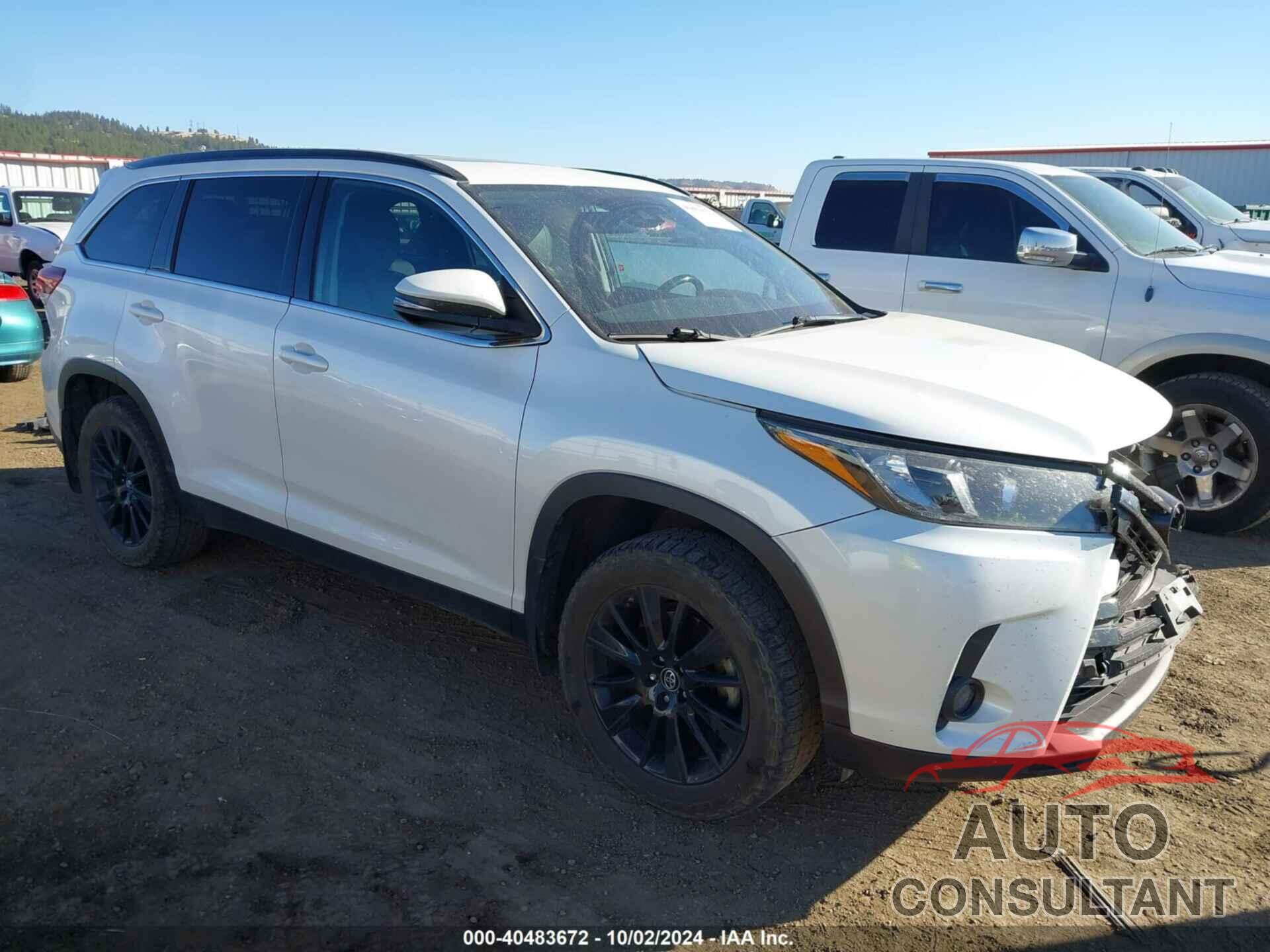 TOYOTA HIGHLANDER 2019 - 5TDJZRFH4KS956299