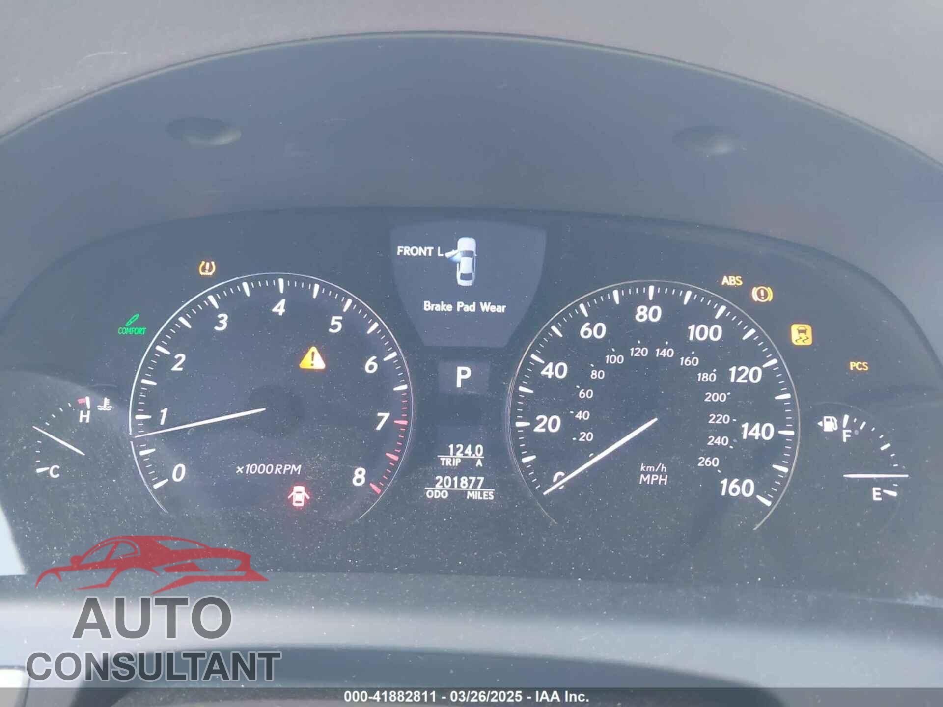 LEXUS LS 460 2011 - JTHGL5EF1B5041922