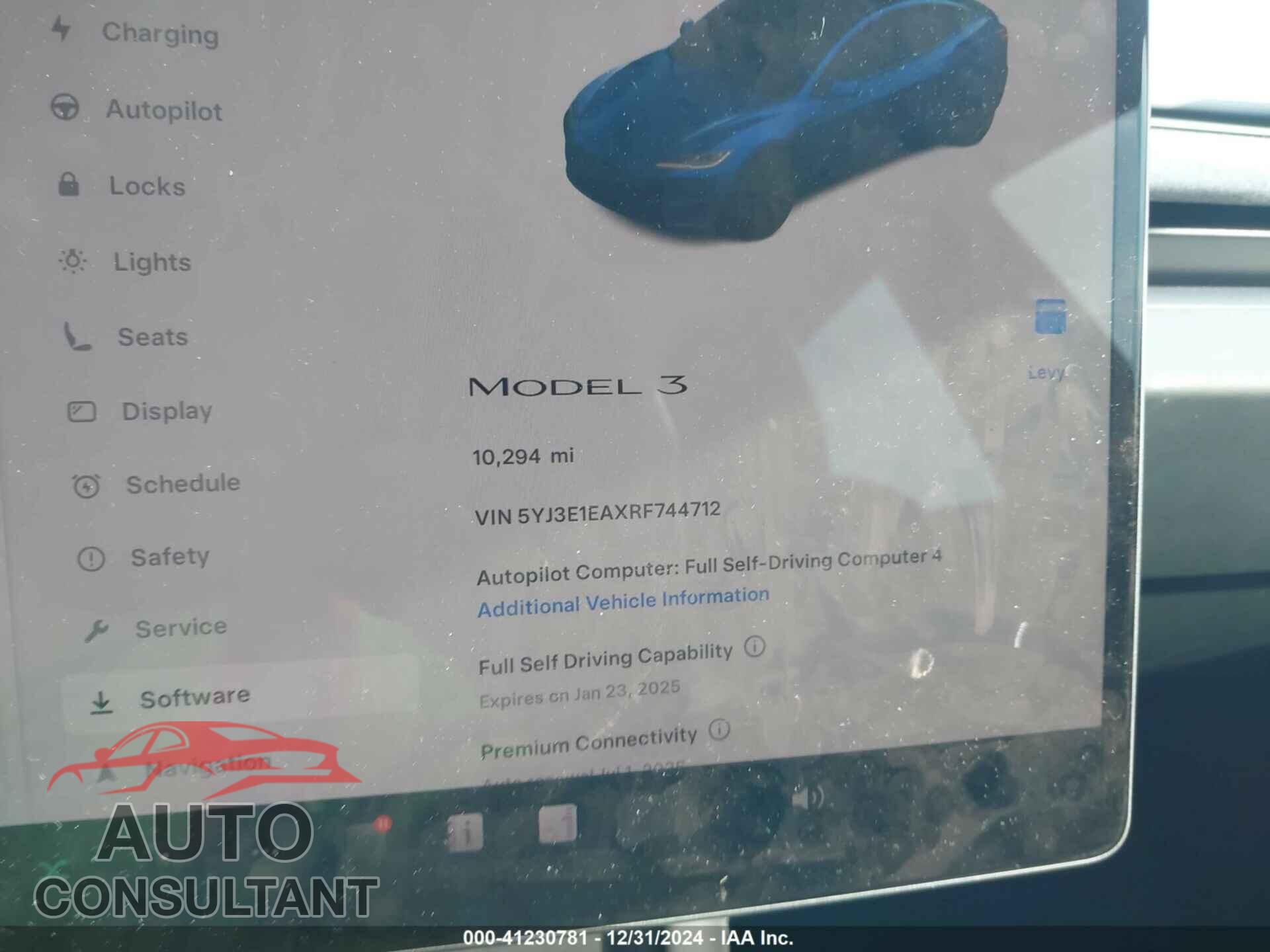 TESLA MODEL 3 2024 - 5YJ3E1EAXRF744712