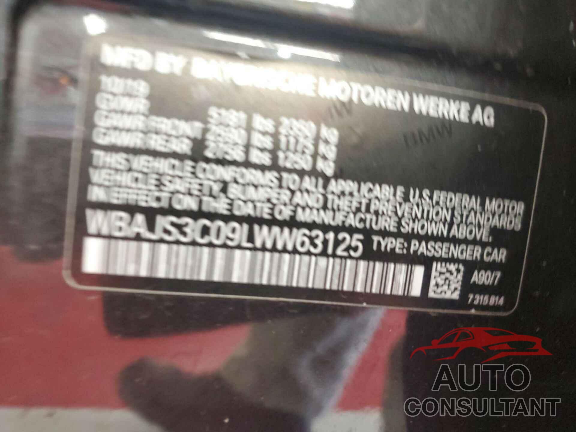 BMW 540I 2020 - WBAJS3C09LWW63125