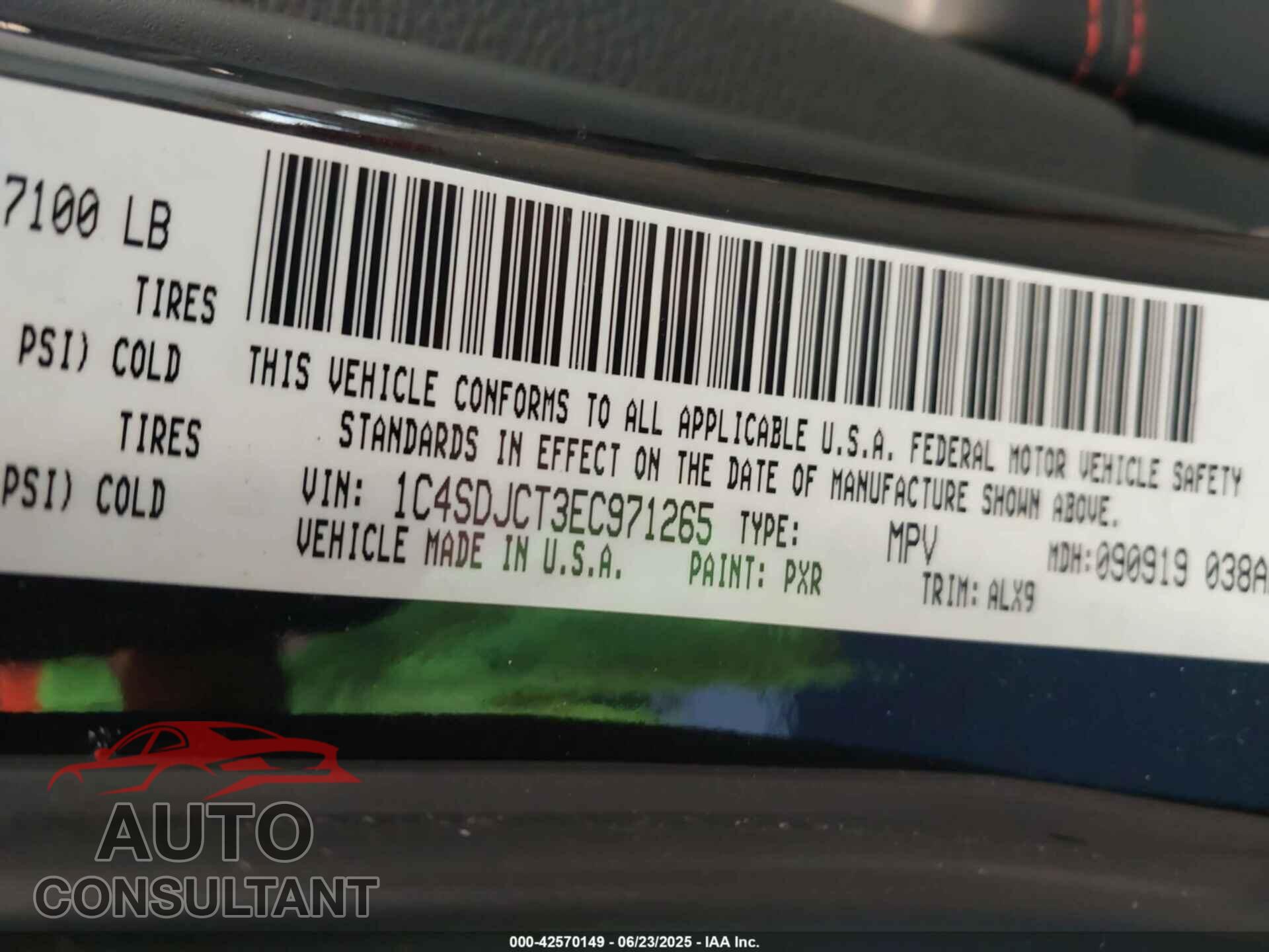 DODGE DURANGO 2014 - 1C4SDJCT3EC971265