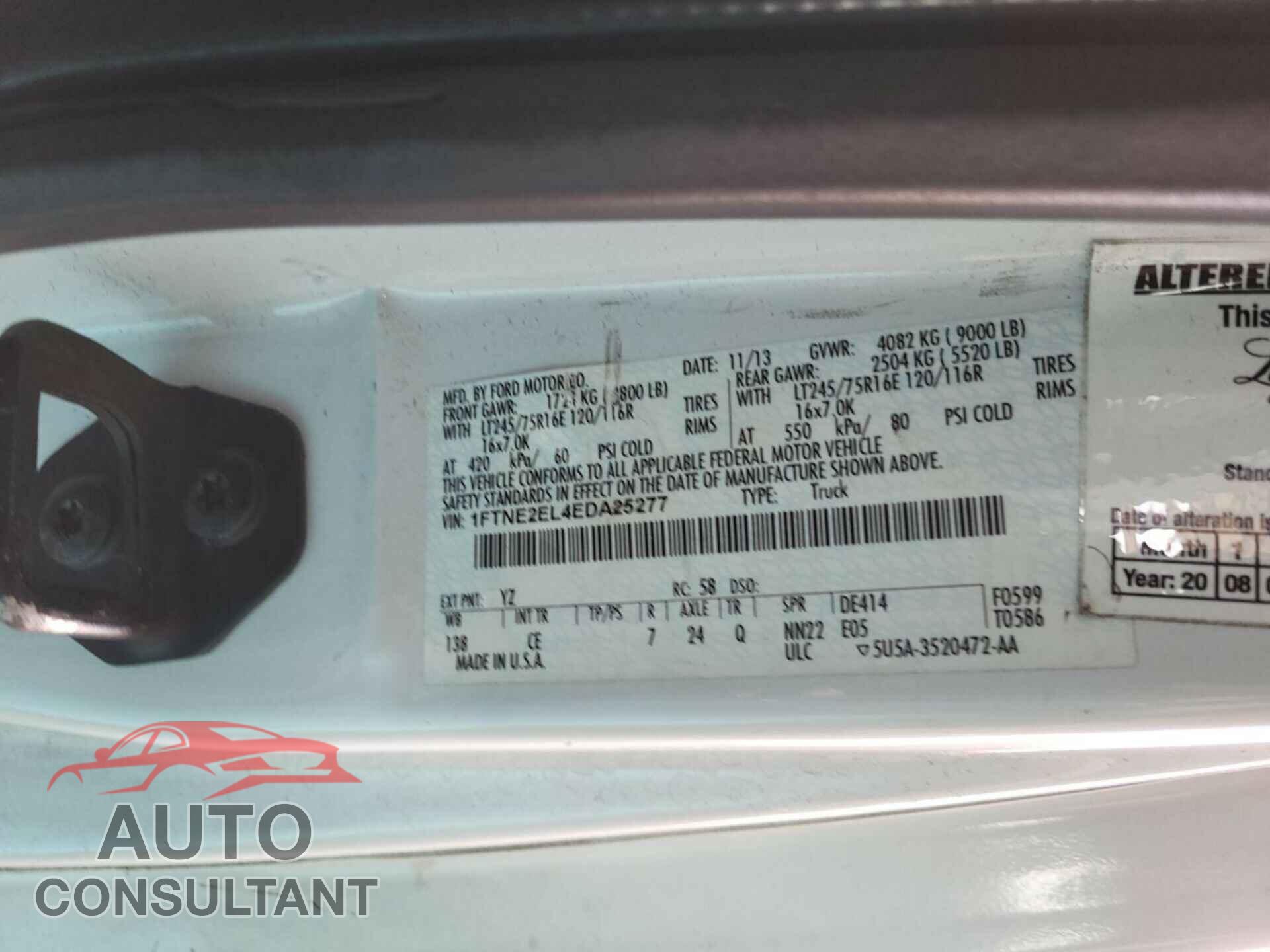 FORD ECONOLINE 2014 - 1FTNE2EL4EDA25277