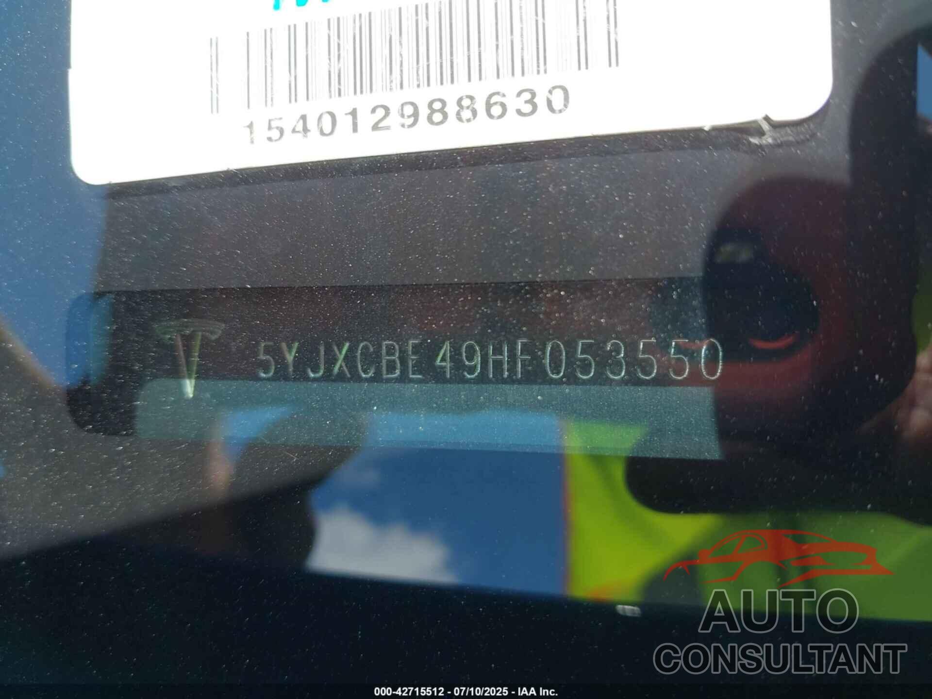TESLA MODEL X 2017 - 5YJXCBE49HF053550