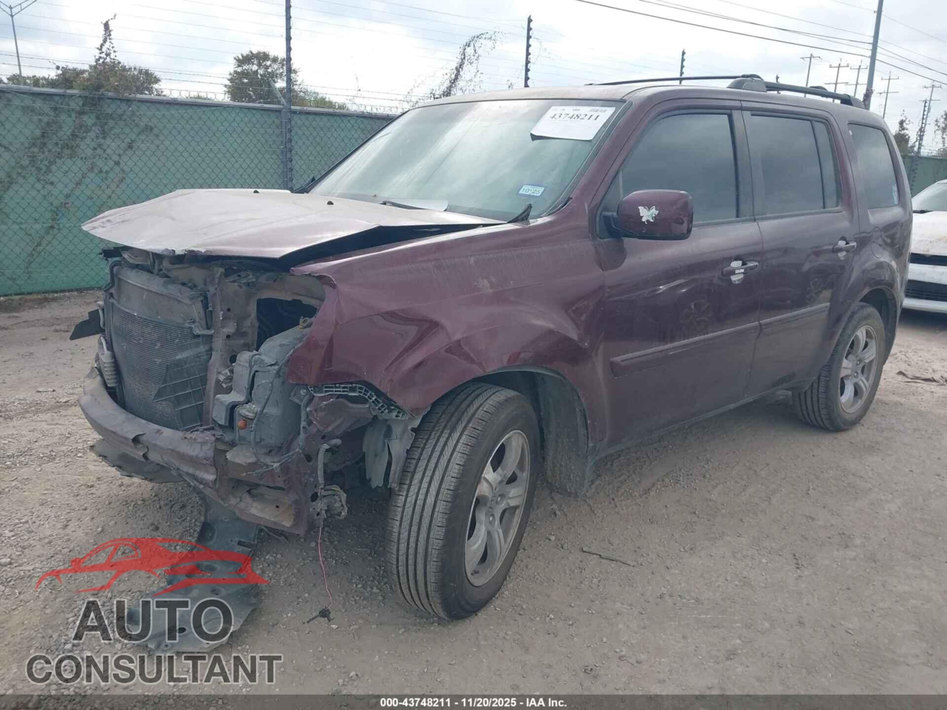 HONDA PILOT 2013 - 5FNYF4H4XDB071522