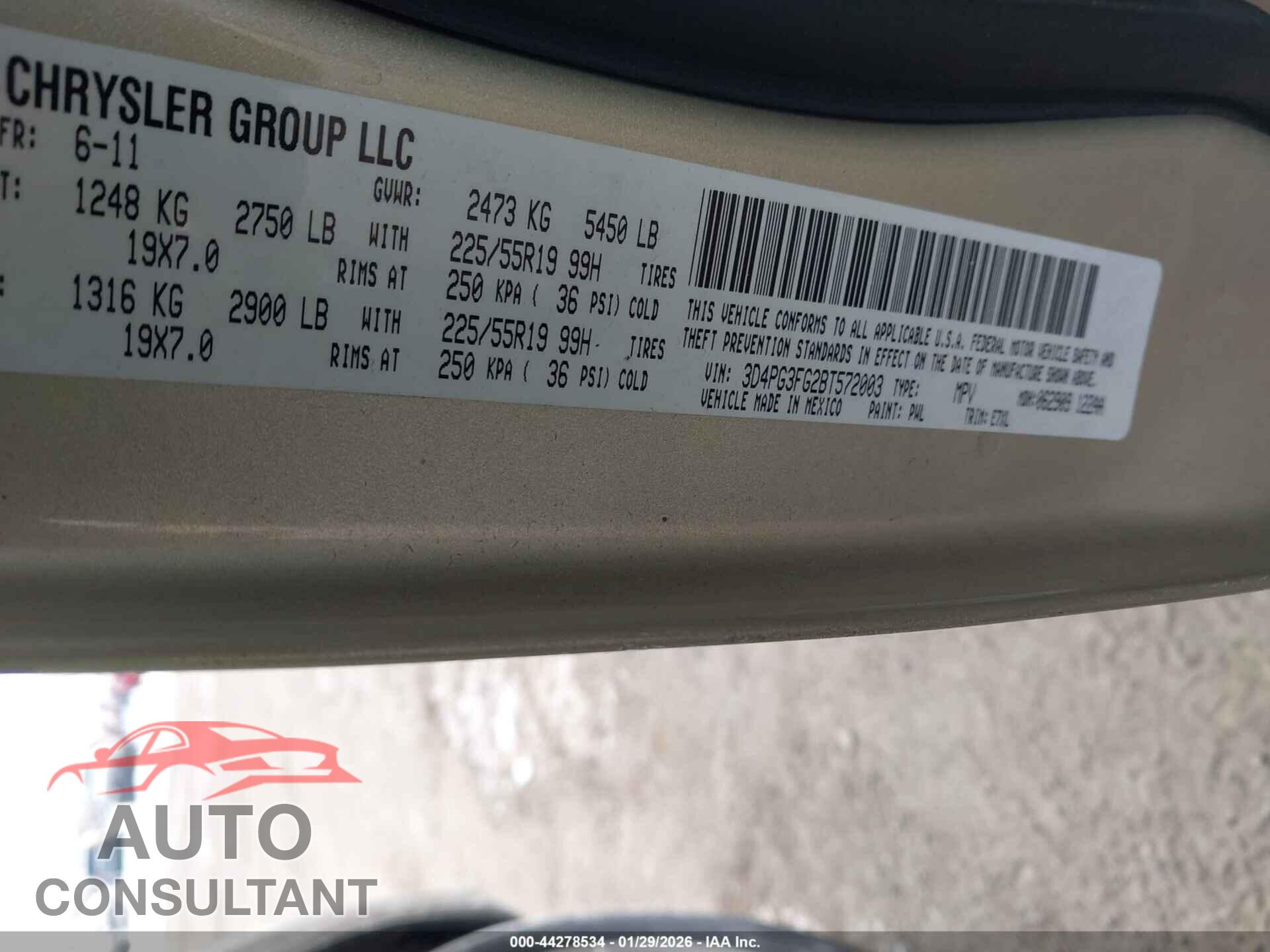 DODGE JOURNEY 2011 - 3D4PG3FG2BT572003