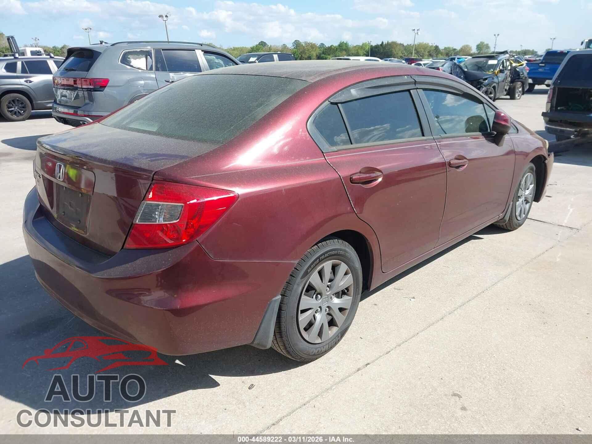 HONDA CIVIC 2012 - 19XFB2F54CE098688