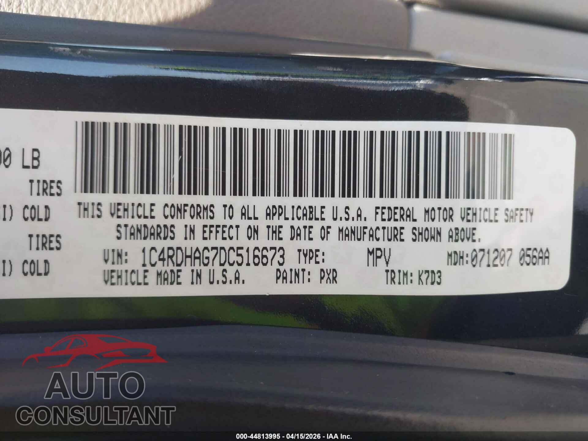 DODGE DURANGO 2013 - 1C4RDHAG7DC516673