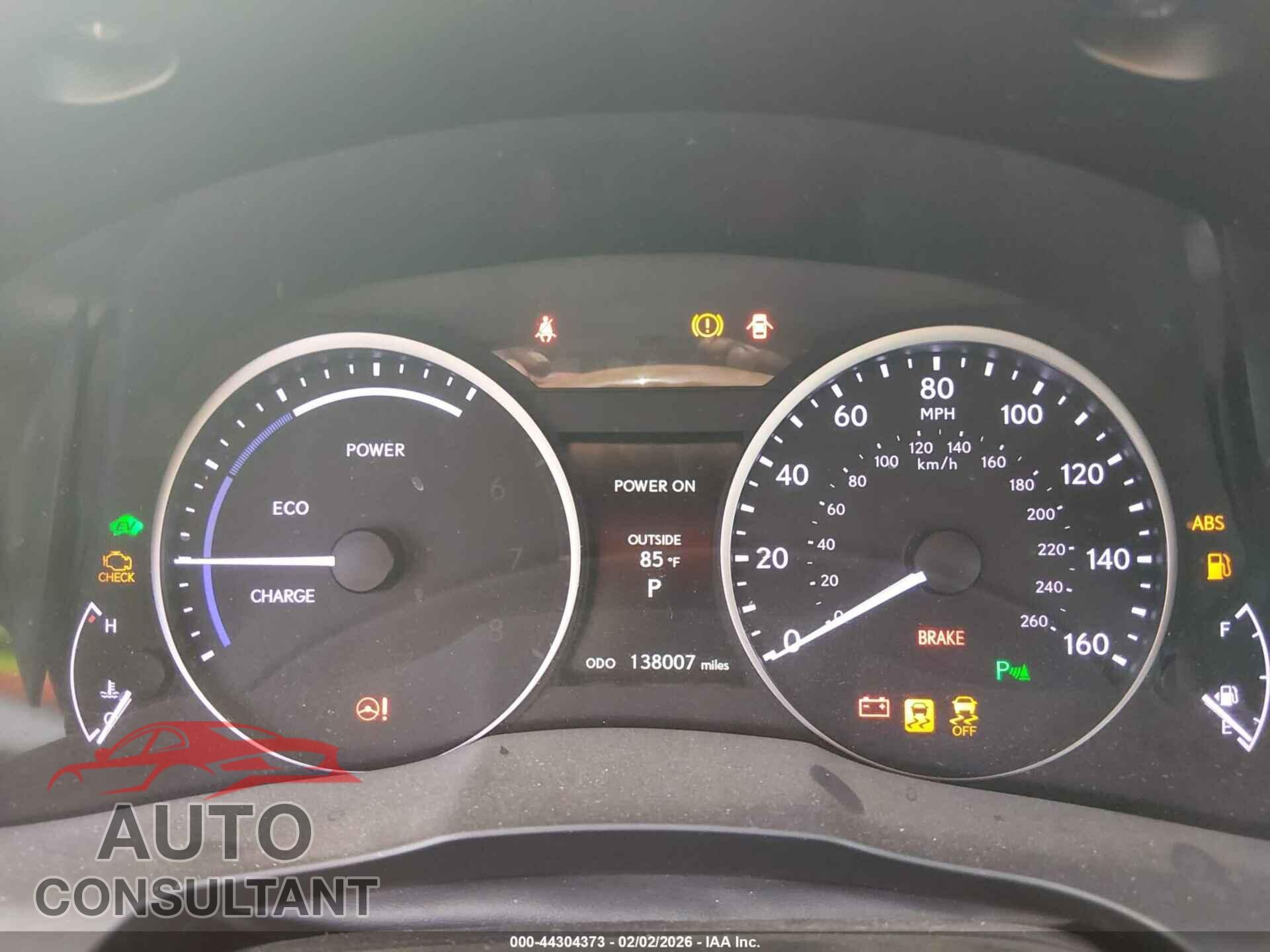 LEXUS ES 300H 2013 - JTHBW1GG4D2004755