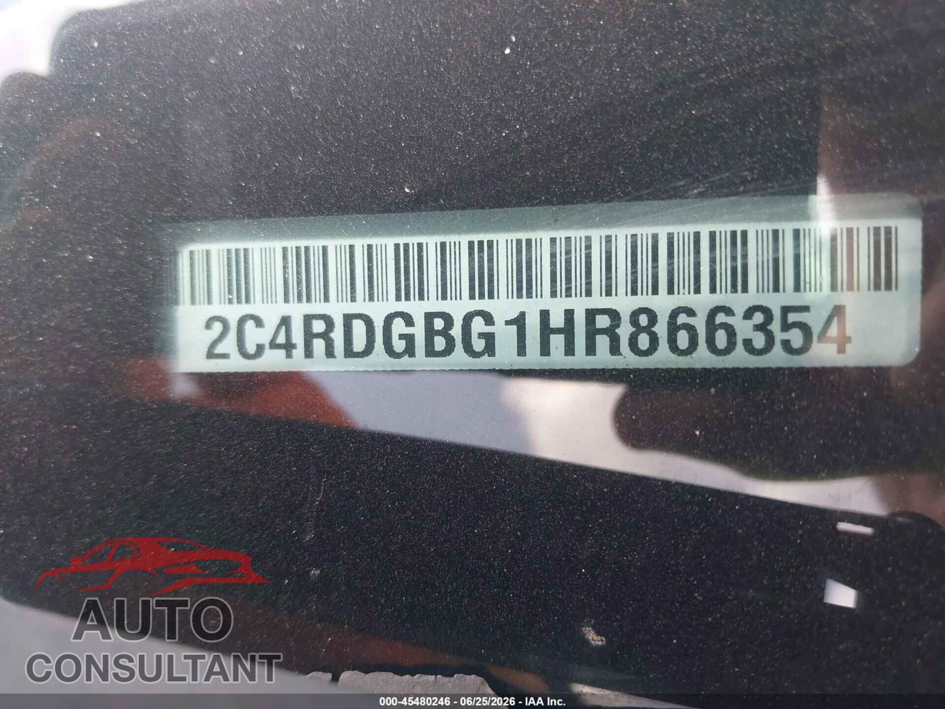 DODGE GRAND CARAVAN 2017 - 2C4RDGBG1HR866354