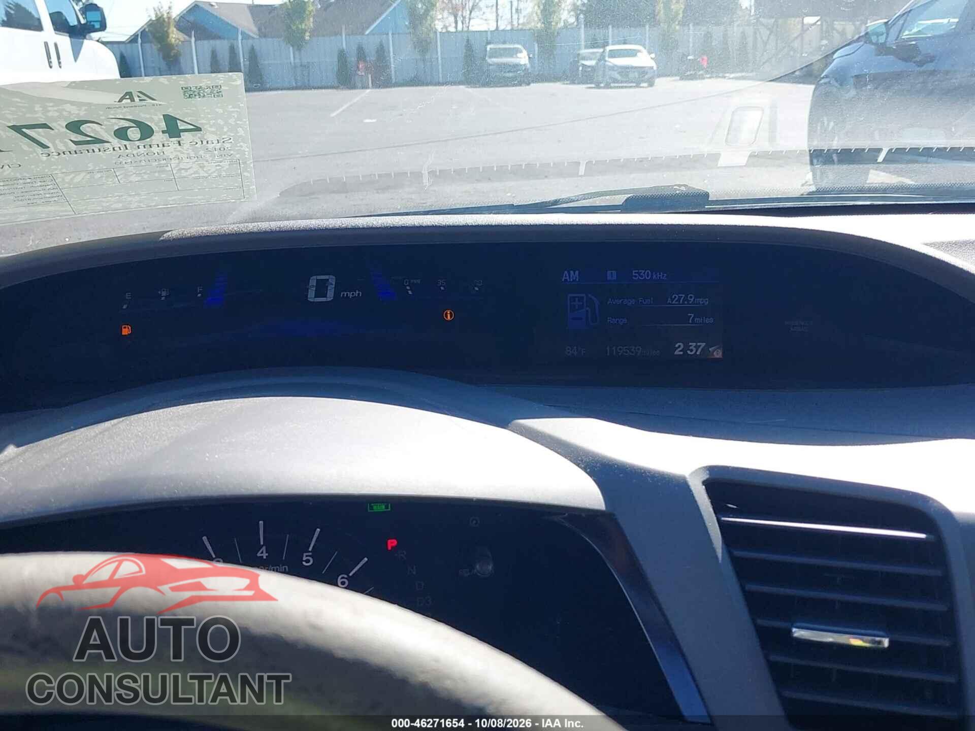 HONDA CIVIC 2012 - 2HGFB2F82CH551433