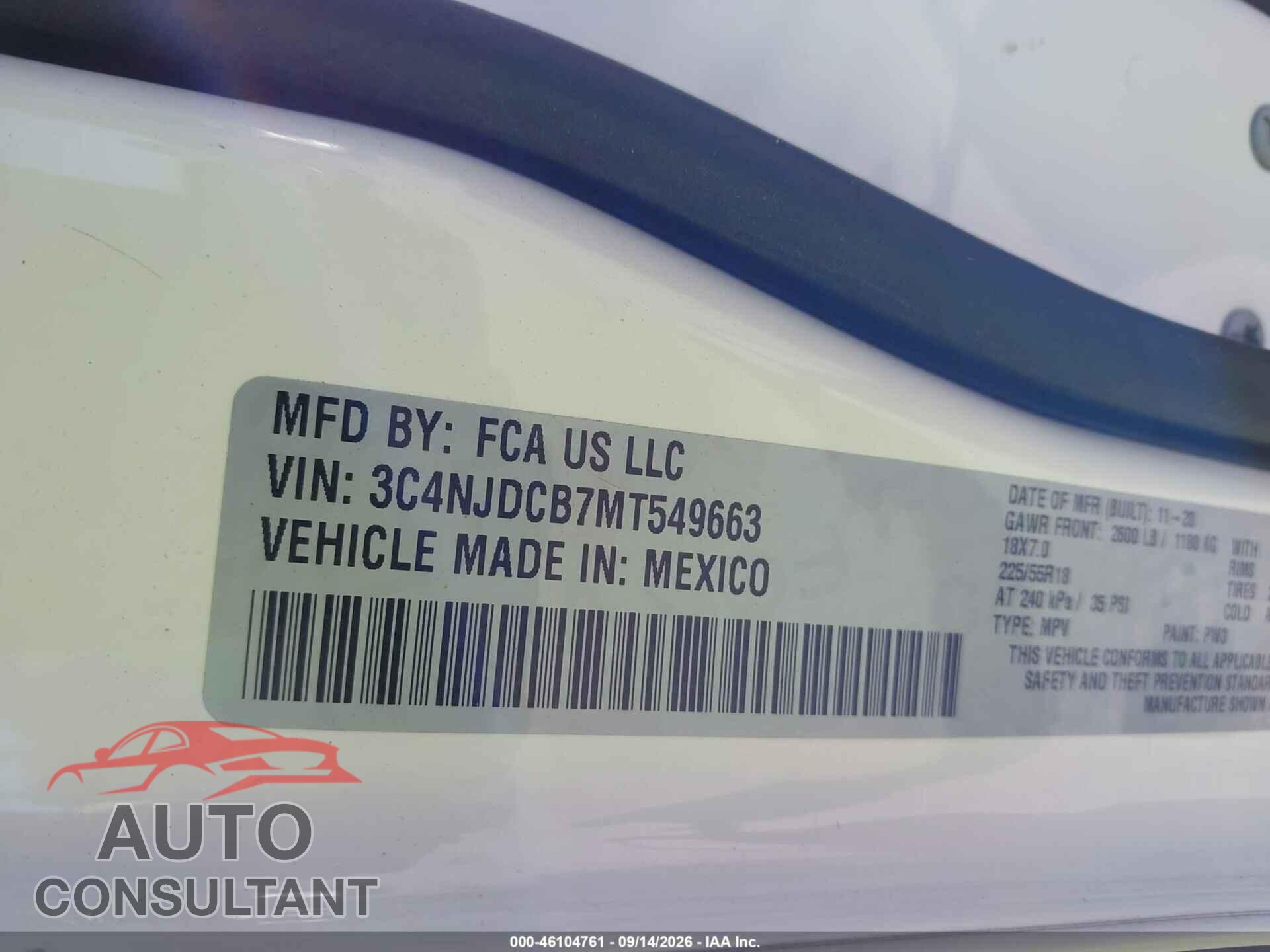 JEEP COMPASS 2021 - 3C4NJDCB7MT549663