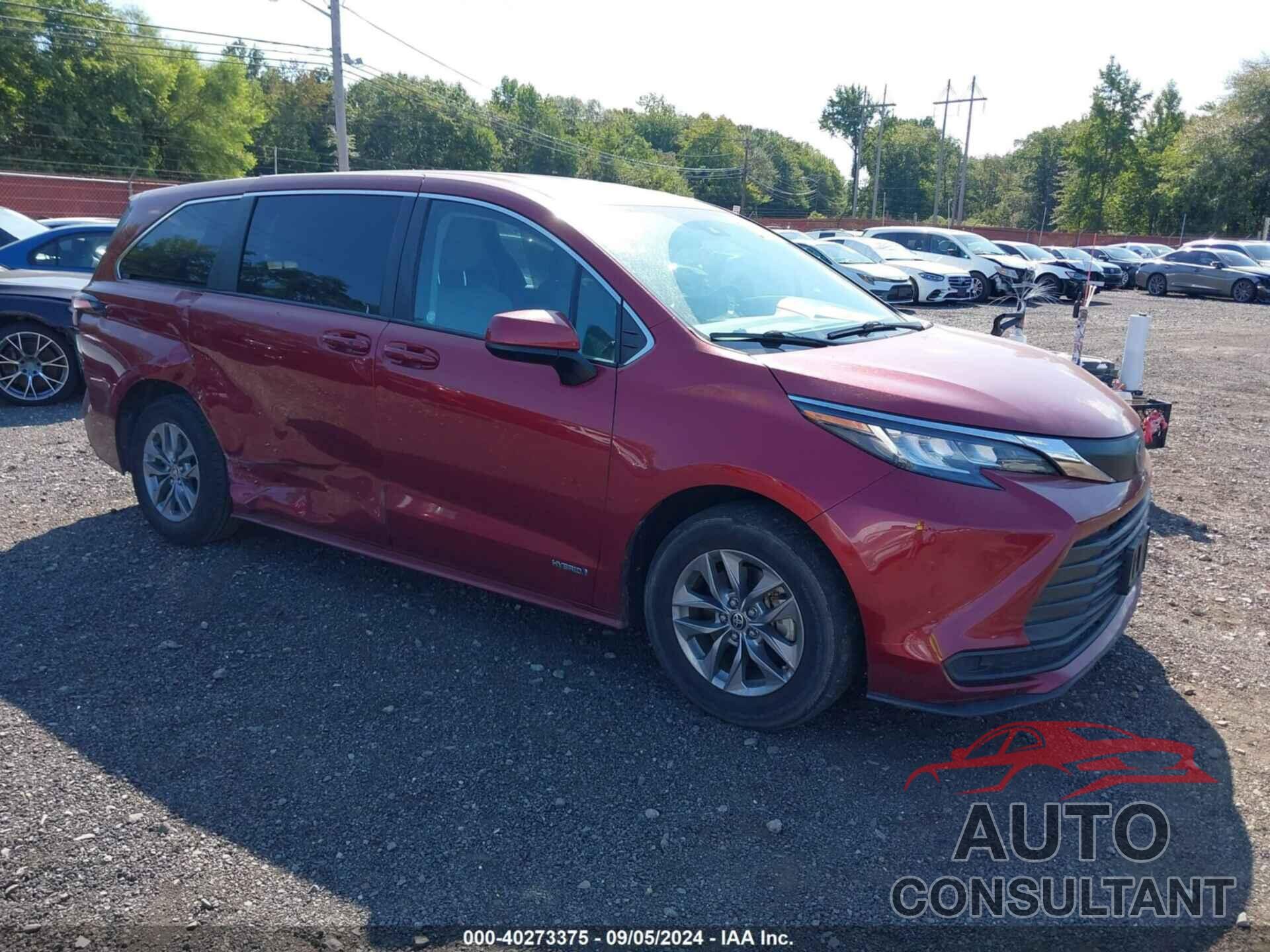 TOYOTA SIENNA 2021 - 5TDKRKEC5MS045502