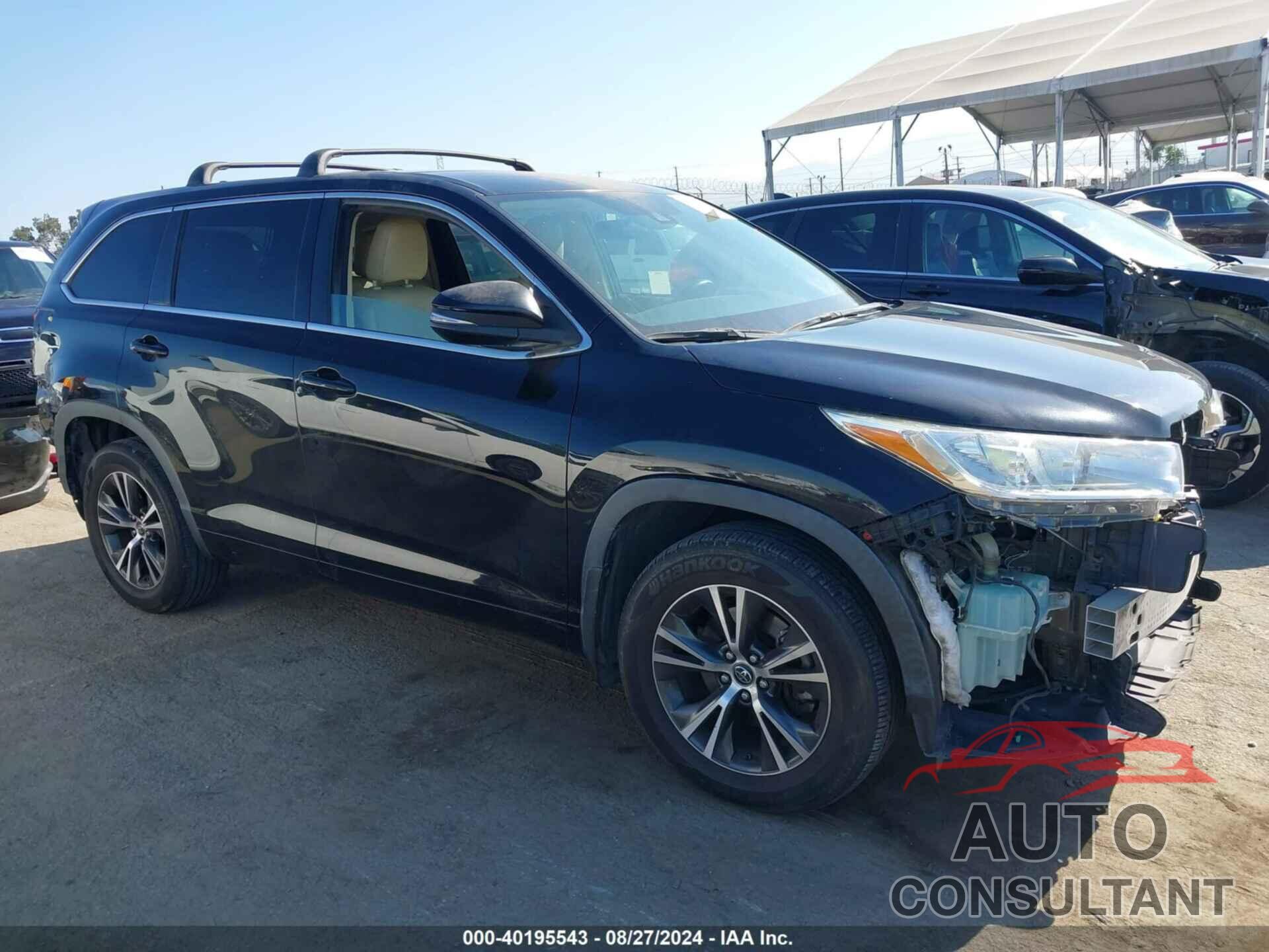 TOYOTA HIGHLANDER 2017 - 5TDZZRFH3HS224192