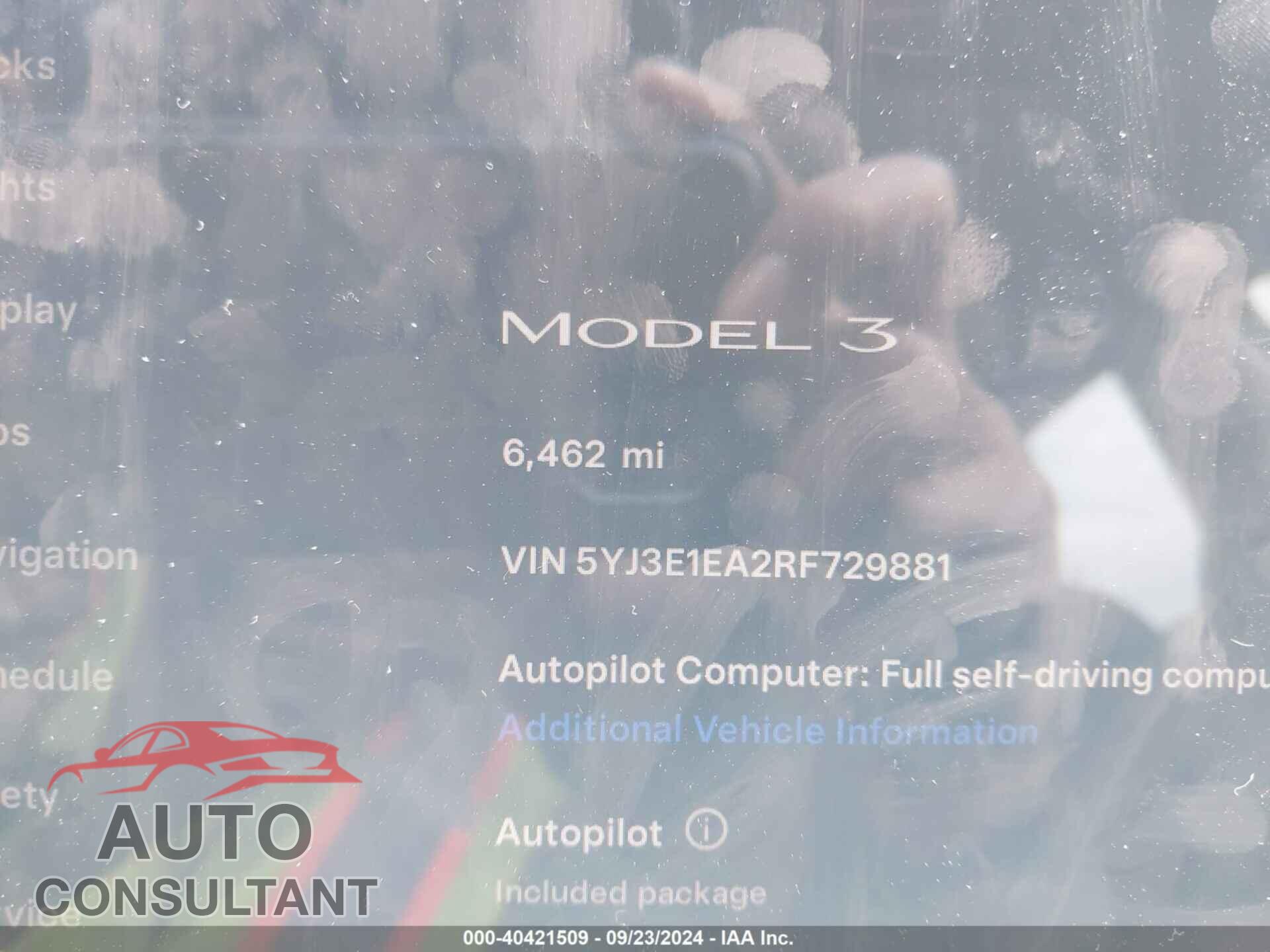 TESLA MODEL 3 2024 - 5YJ3E1EA2RF729881