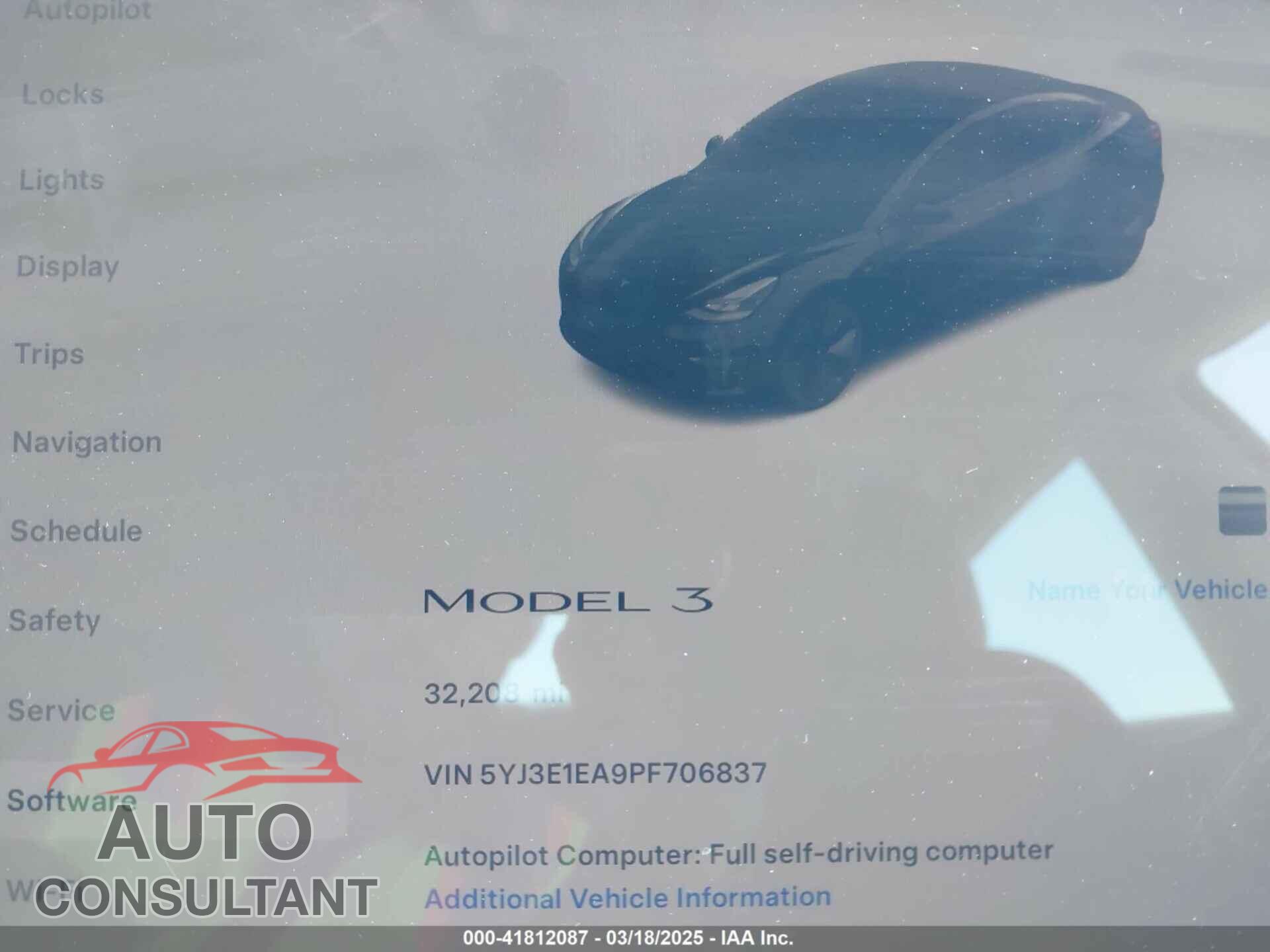 TESLA MODEL 3 2023 - 5YJ3E1EA9PF706837