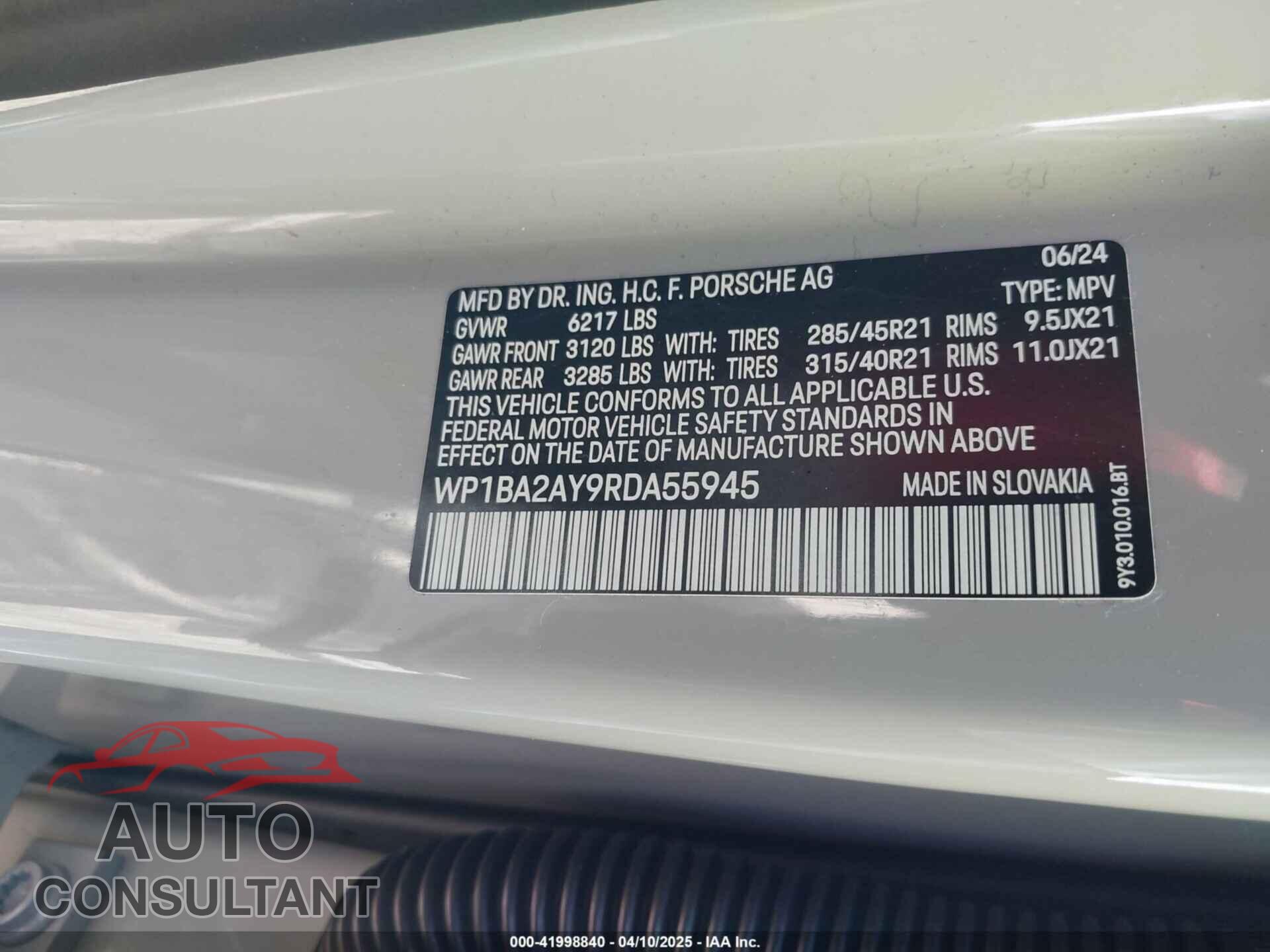 PORSCHE CAYENNE 2024 - WP1BA2AY9RDA55945