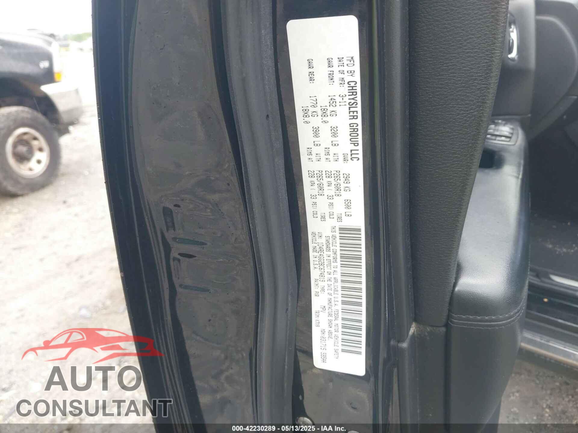 DODGE DURANGO 2011 - 1D4RE4GG2BC674819