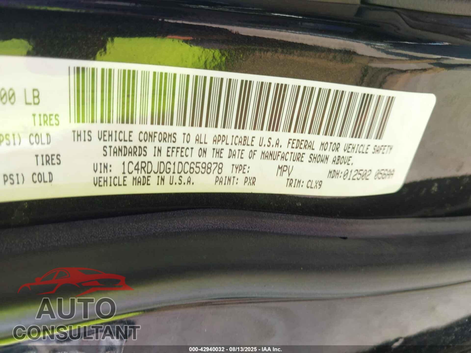 DODGE DURANGO 2013 - 1C4RDJDG1DC659878