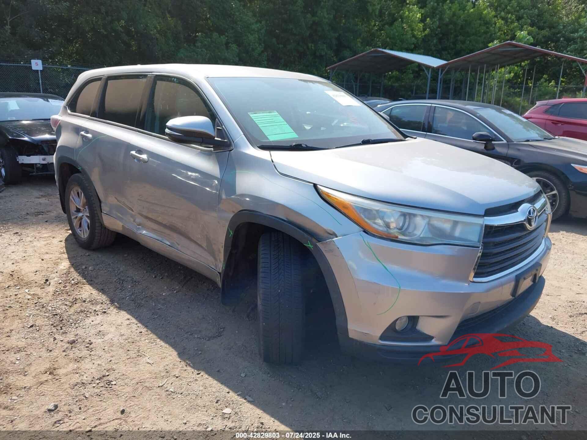 TOYOTA HIGHLANDER 2016 - 5TDBKRFH4GS299407