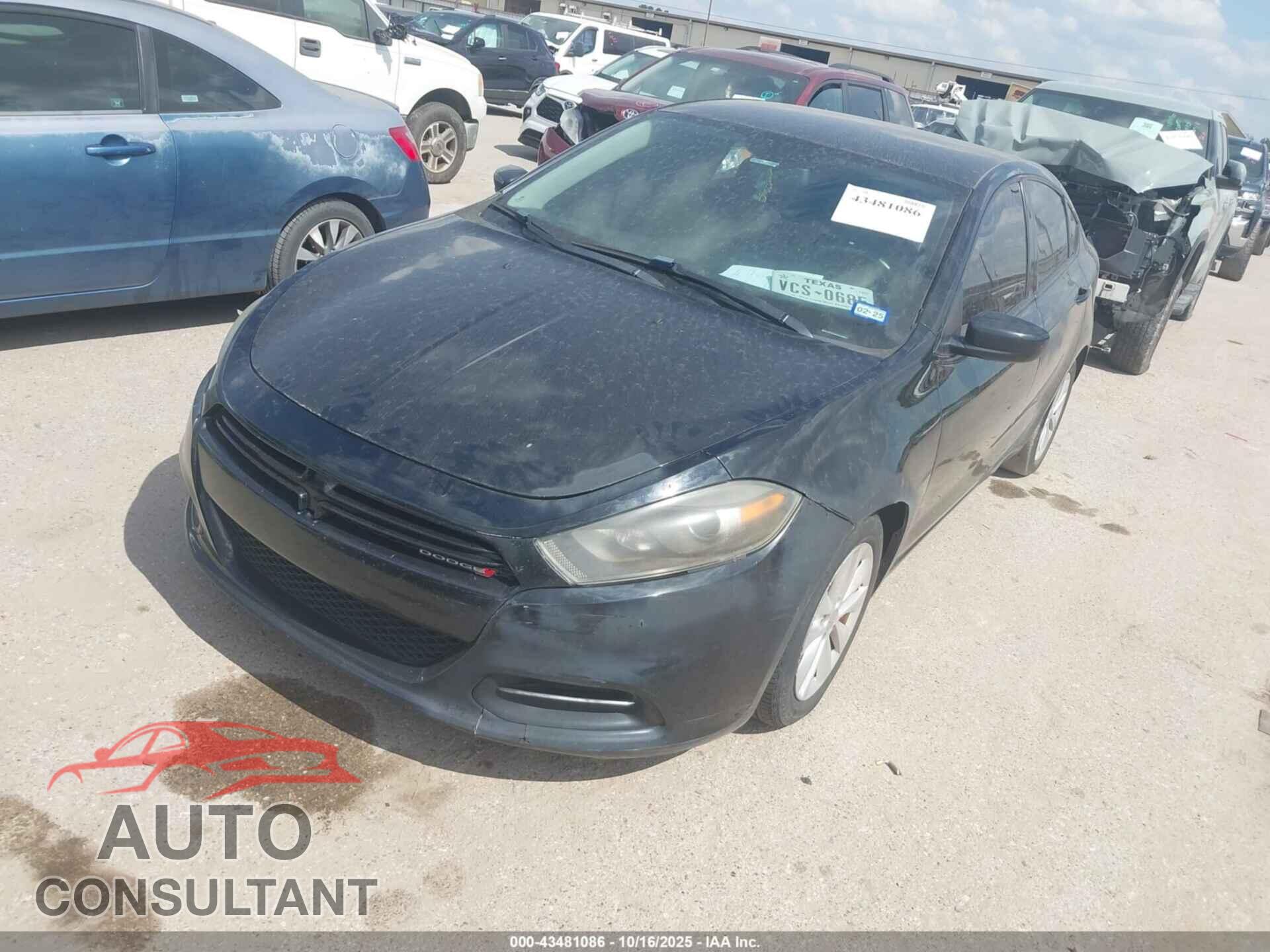 DODGE DART 2014 - 1C3CDFBB3ED851748