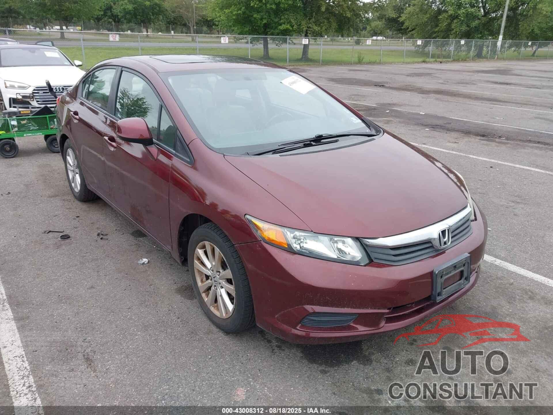 HONDA CIVIC 2012 - 19XFB2F92CE337545