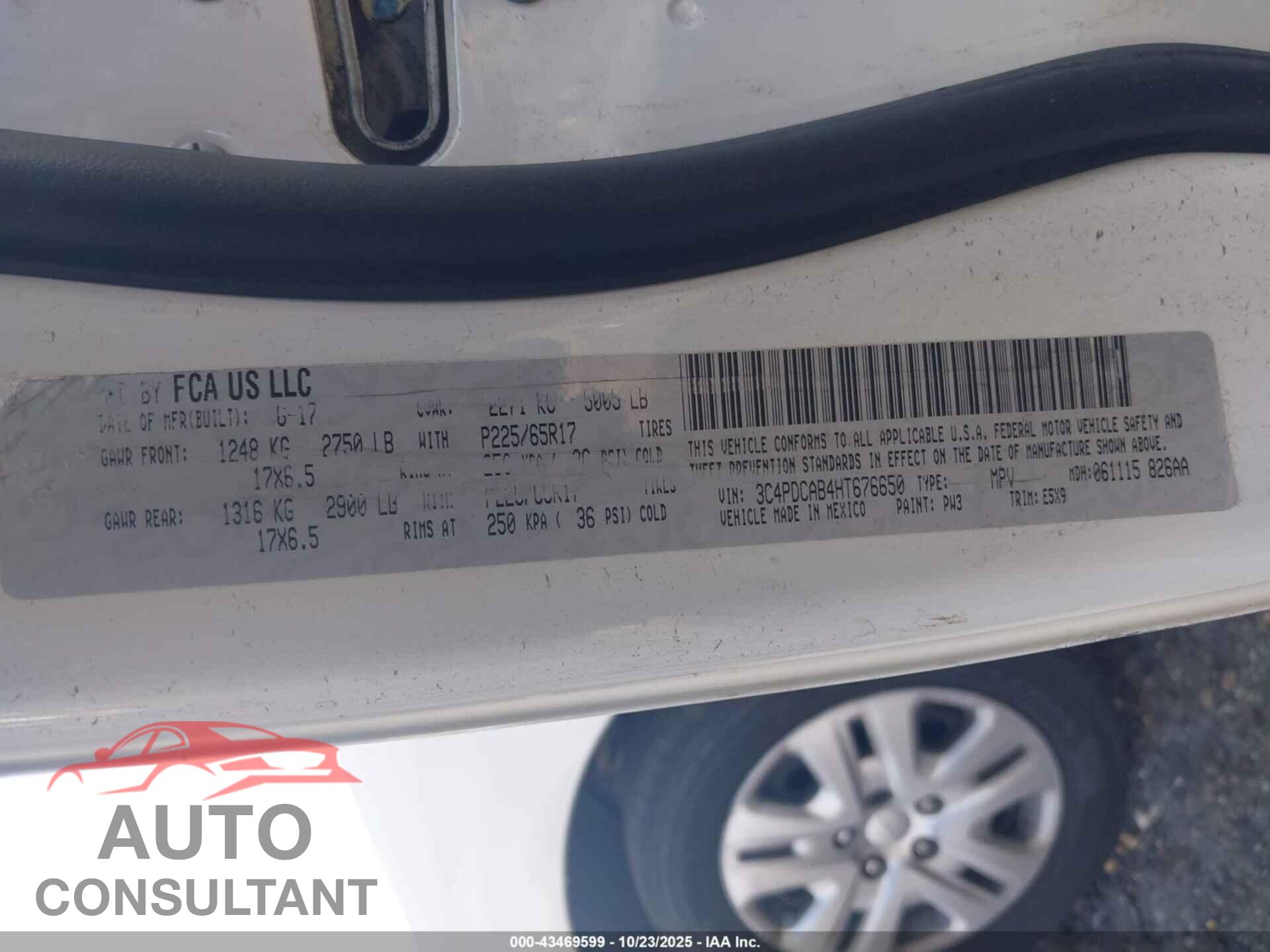 DODGE JOURNEY 2017 - 3C4PDCAB4HT676650