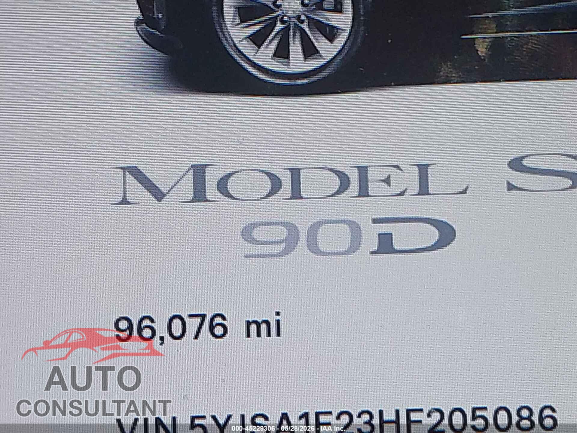TESLA MODEL S 2017 - 5YJSA1E23HF205086