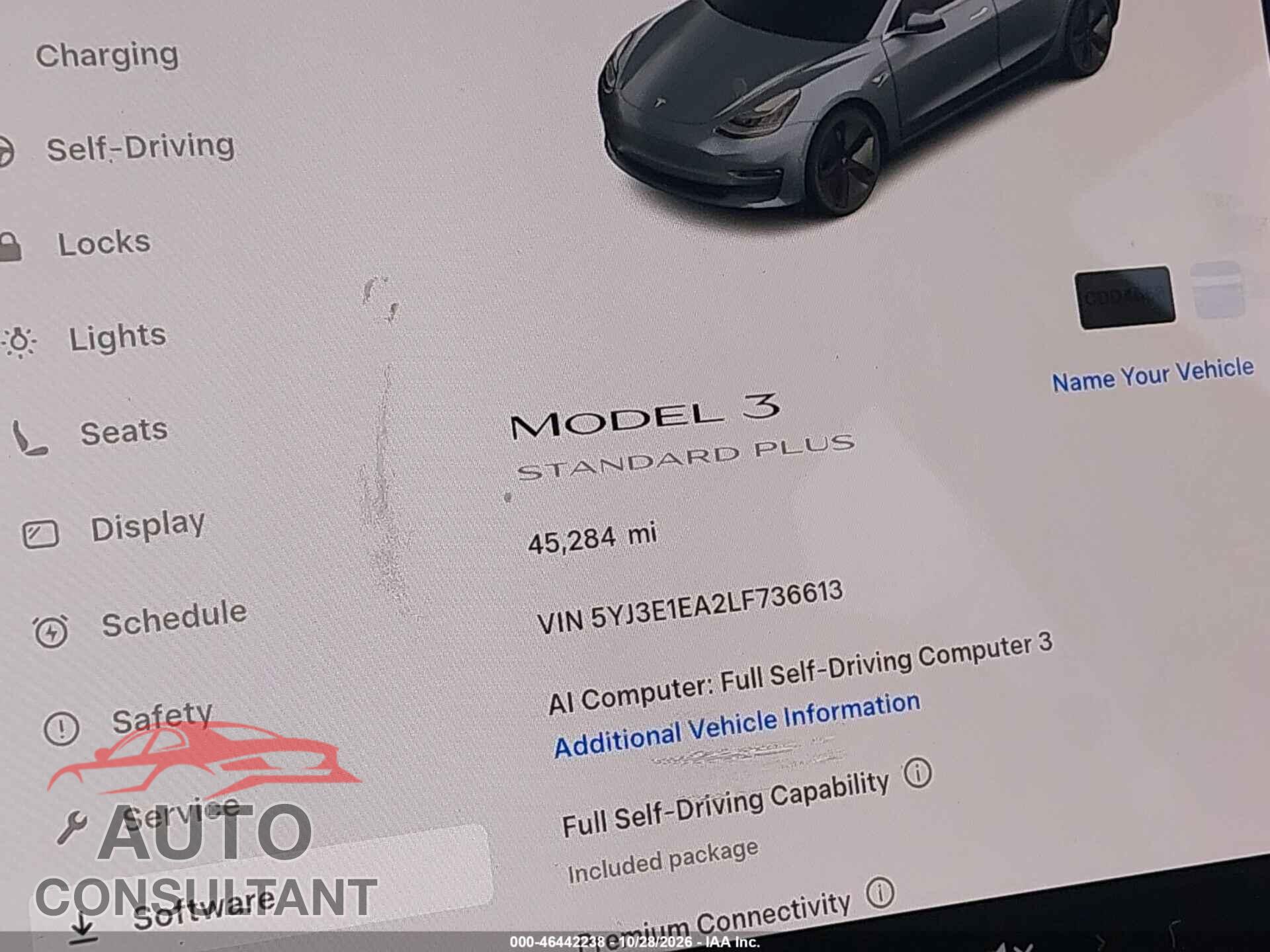 TESLA MODEL 3 2020 - 5YJ3E1EA2LF736613