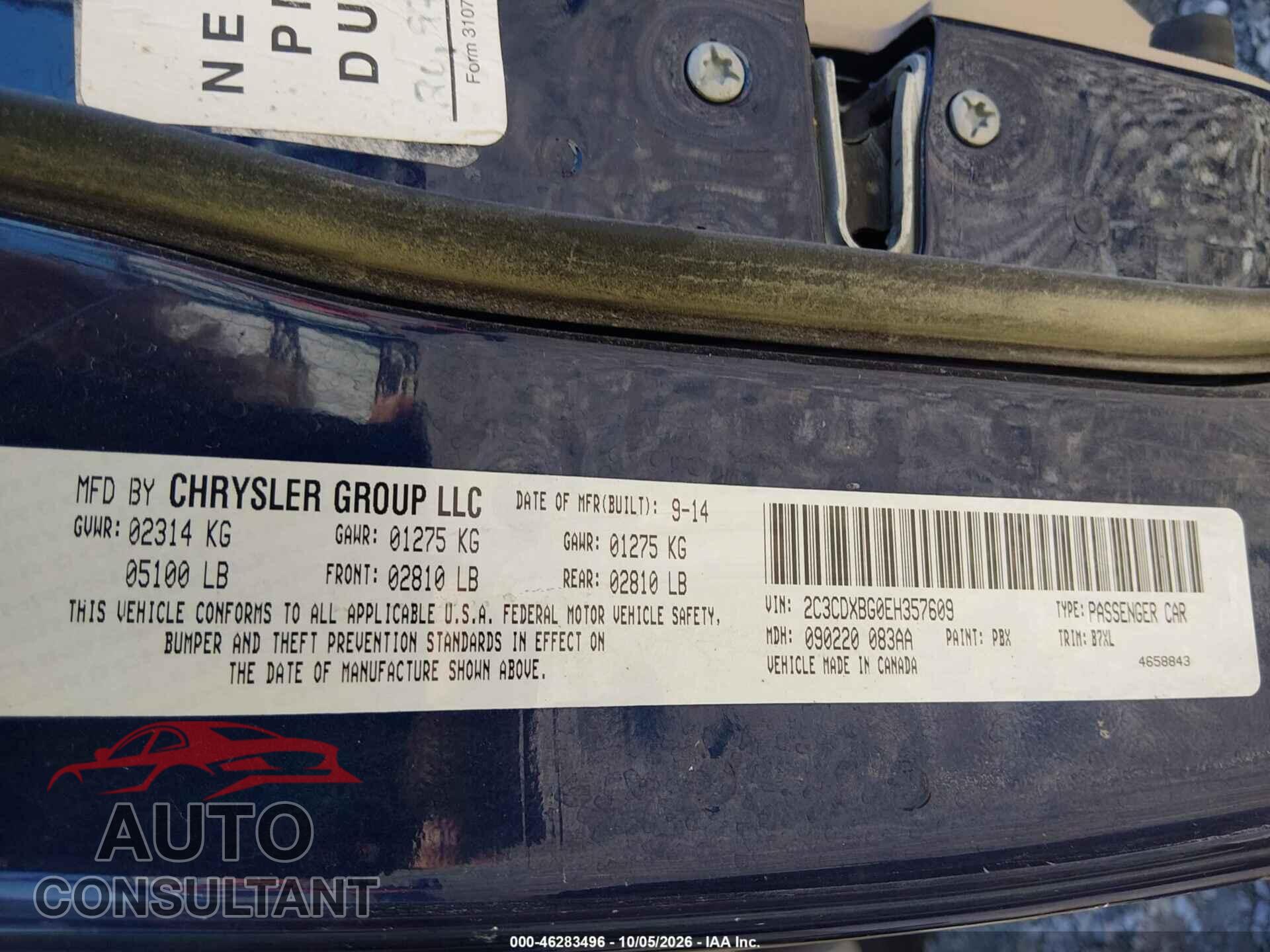 DODGE CHARGER 2014 - 2C3CDXBG0EH357609