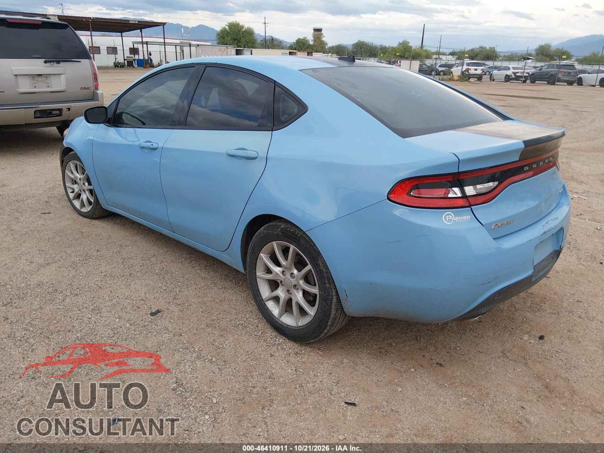 DODGE DART 2013 - 1C3CDFBA9DD296617