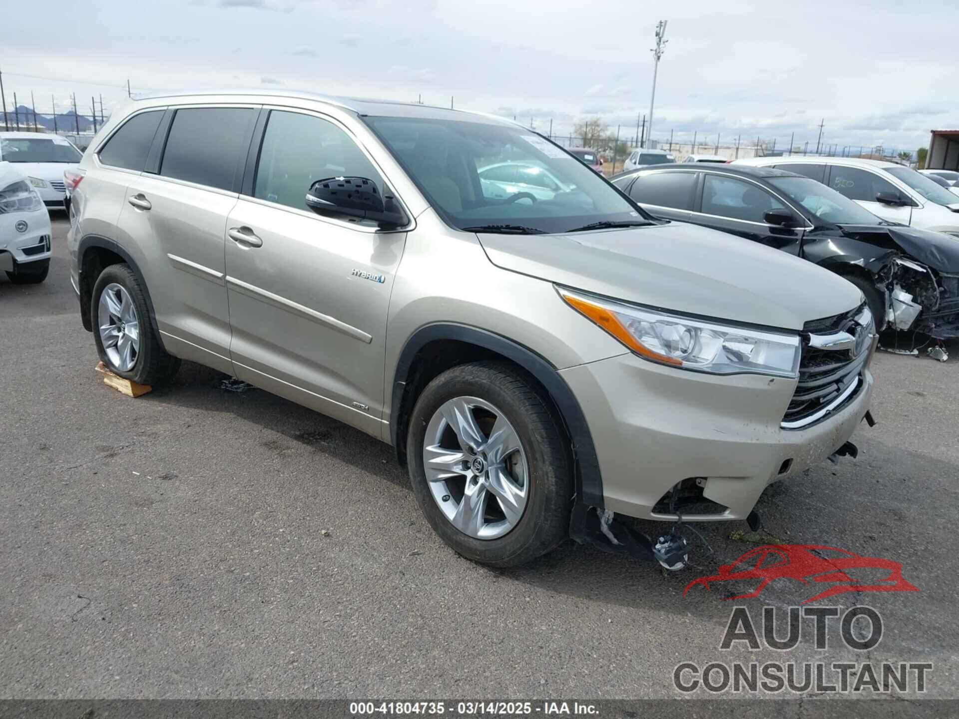 TOYOTA HIGHLANDER HYBRID 2016 - 5TDDCRFH0GS015485