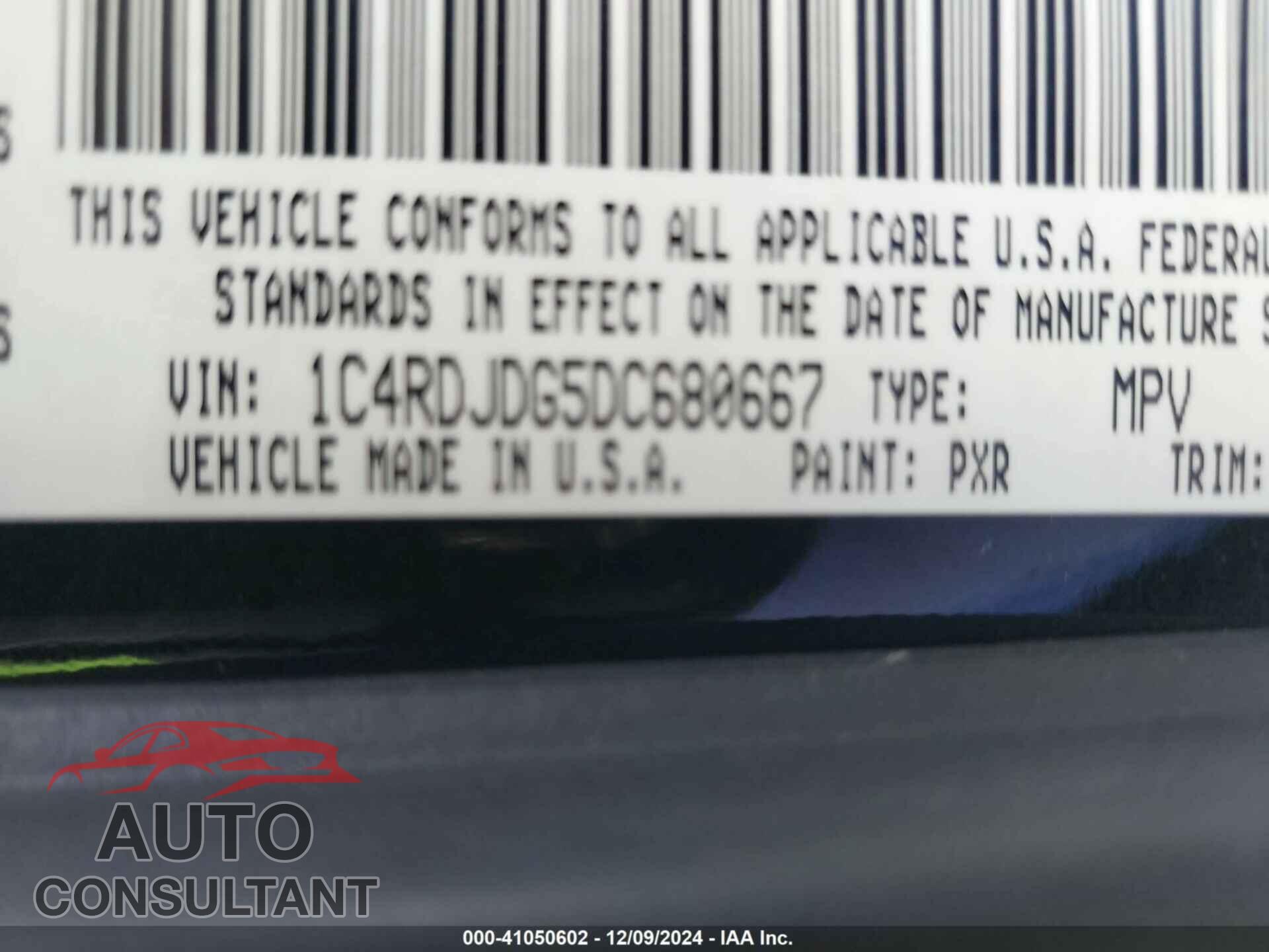 DODGE DURANGO 2013 - 1C4RDJDG5DC680667