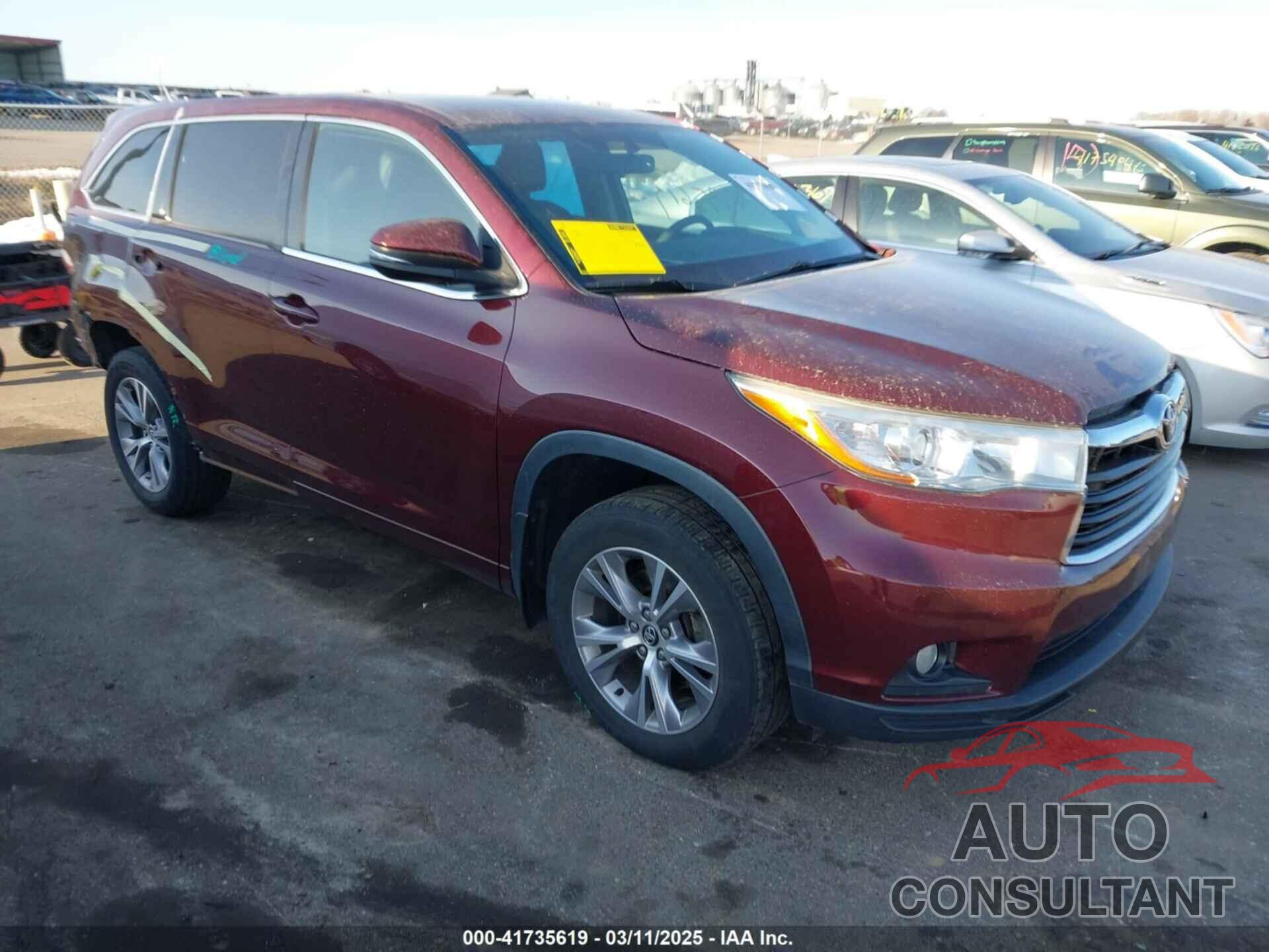 TOYOTA HIGHLANDER 2016 - 5TDBKRFH7GS294413