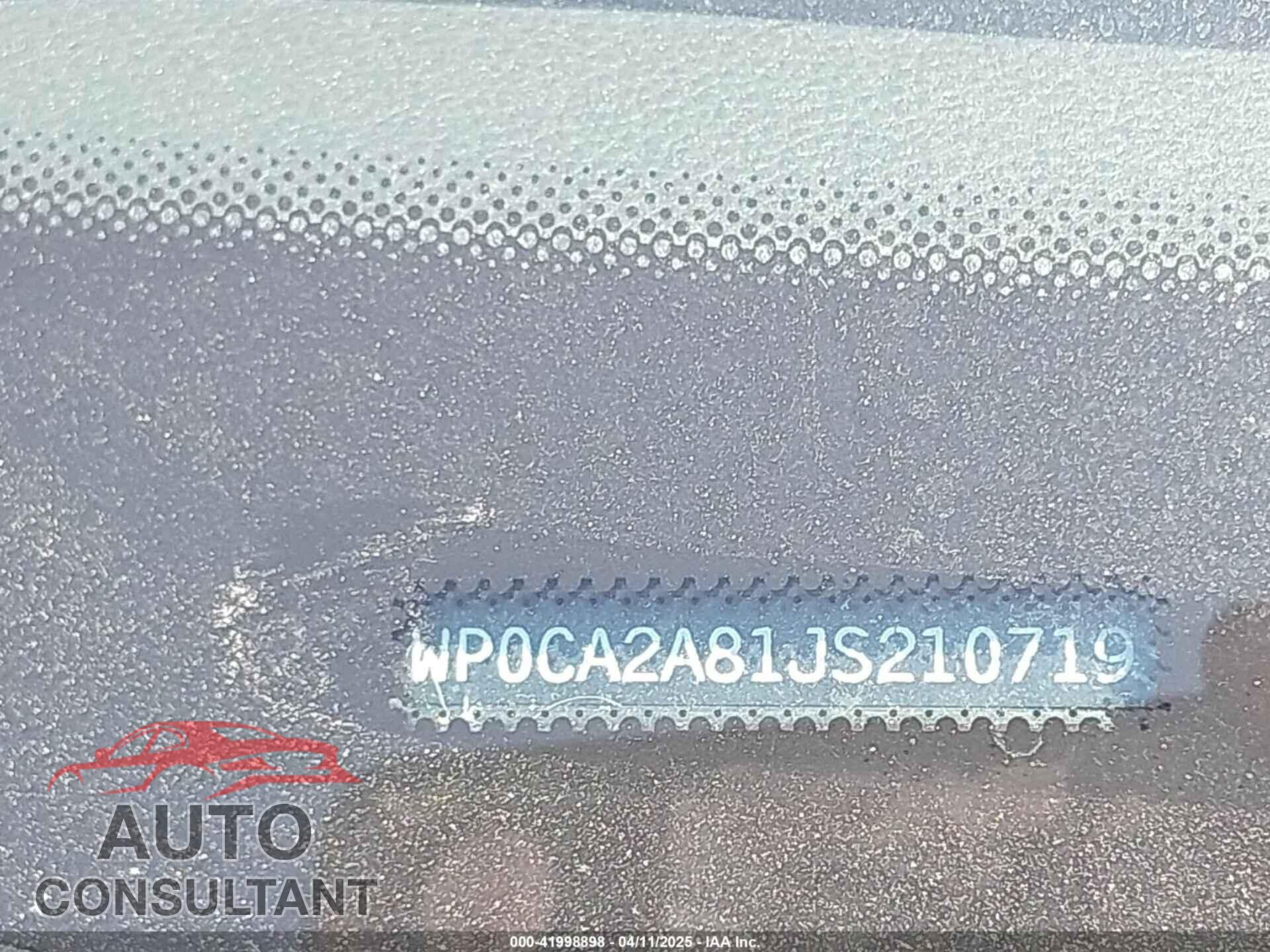 PORSCHE 718 BOXSTER 2018 - WP0CA2A81JS210719