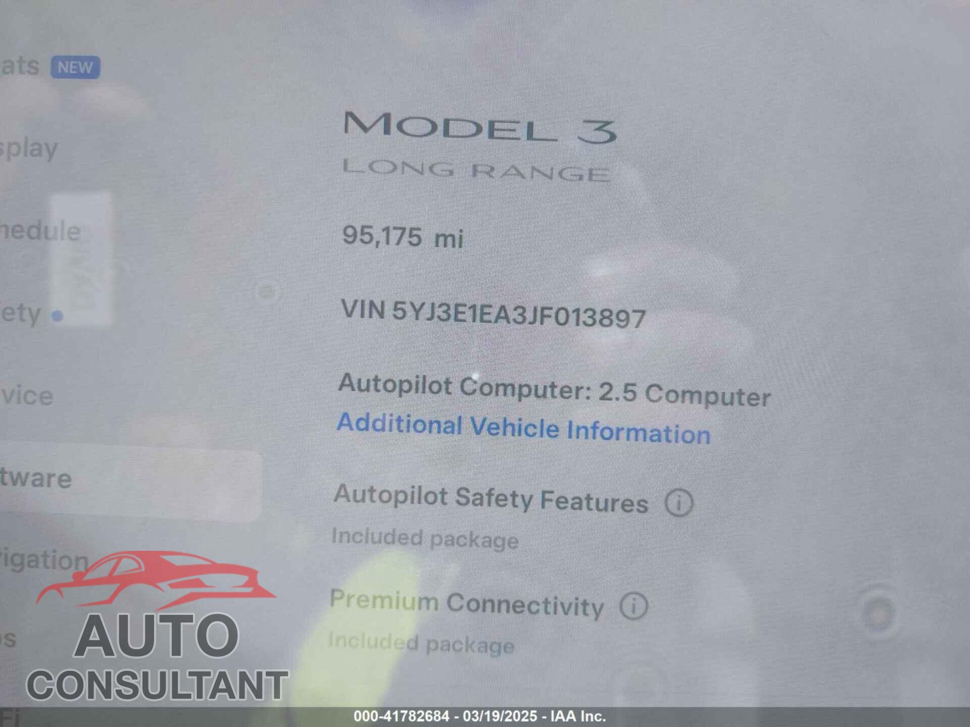 TESLA MODEL 3 2018 - 5YJ3E1EA3JF013897