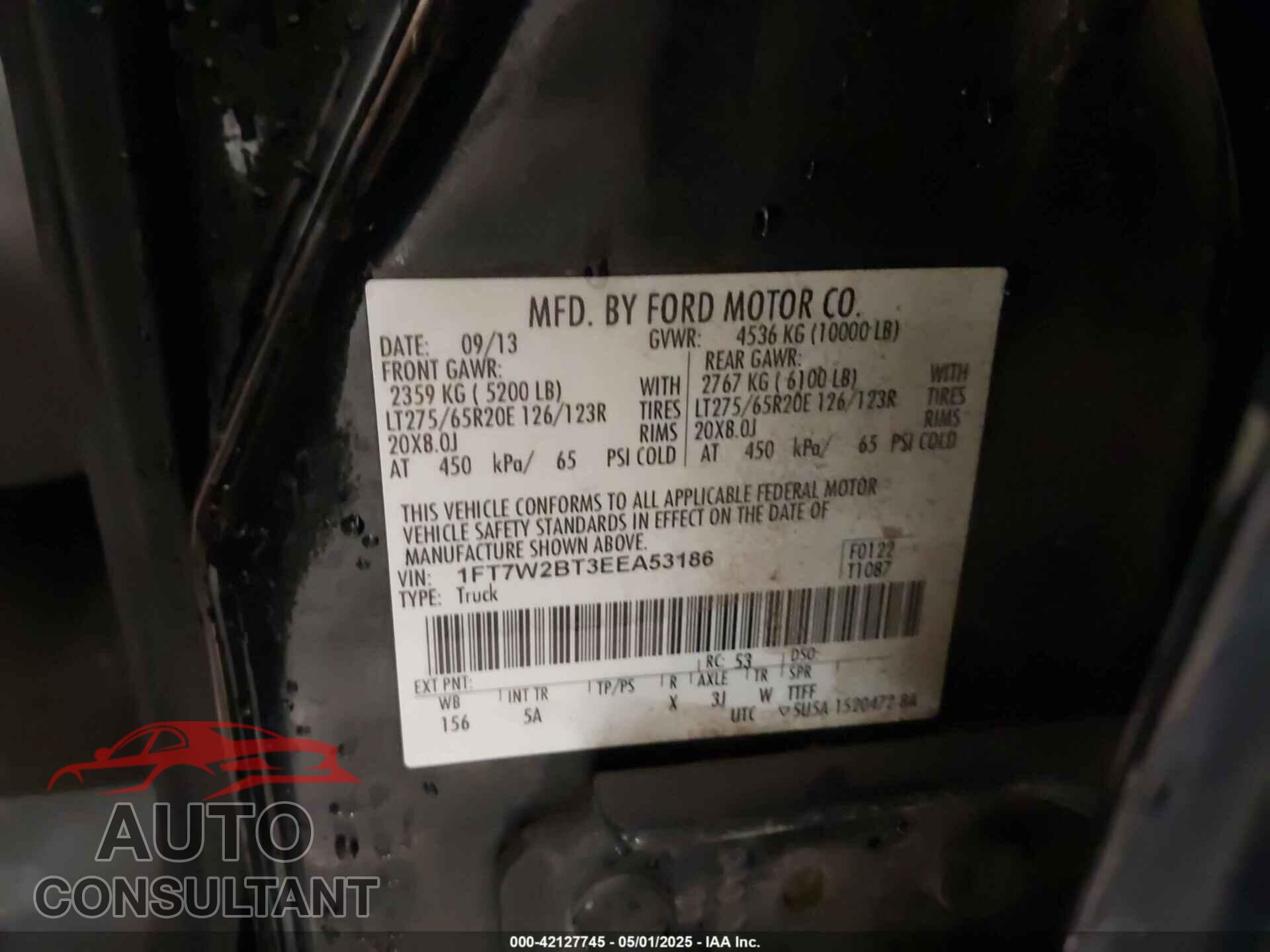 FORD F-250 2014 - 1FT7W2BT3EEA53186