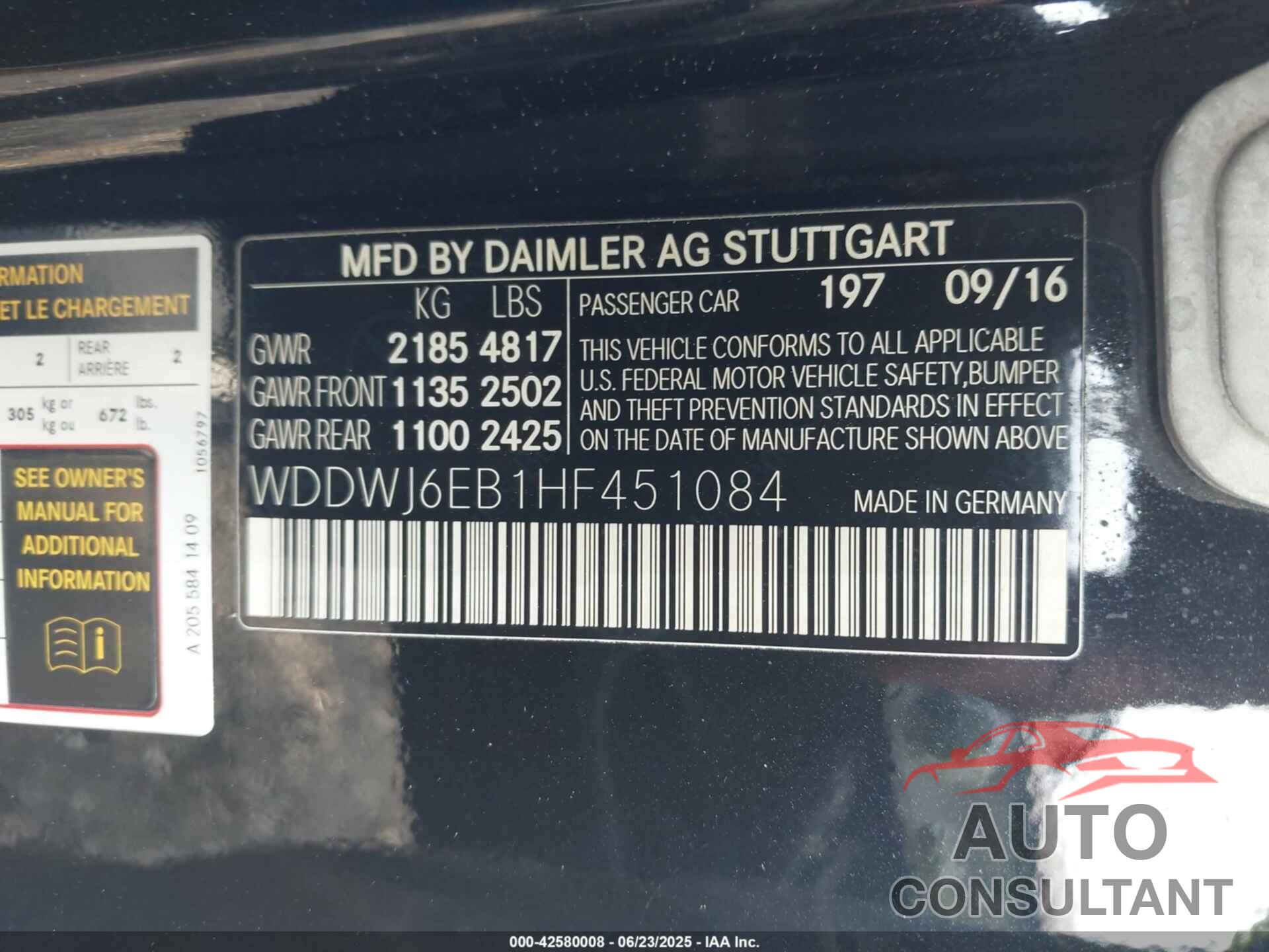 MERCEDES-BENZ AMG C 43 2017 - WDDWJ6EB1HF451084