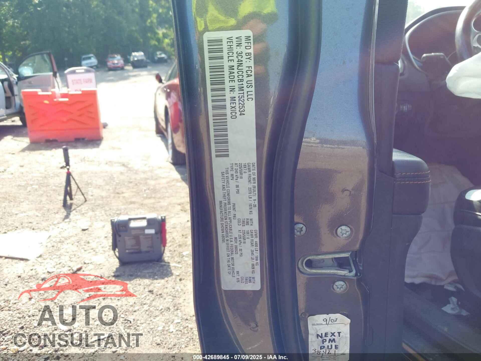 JEEP COMPASS 2021 - 3C4NJCCB1MT522534