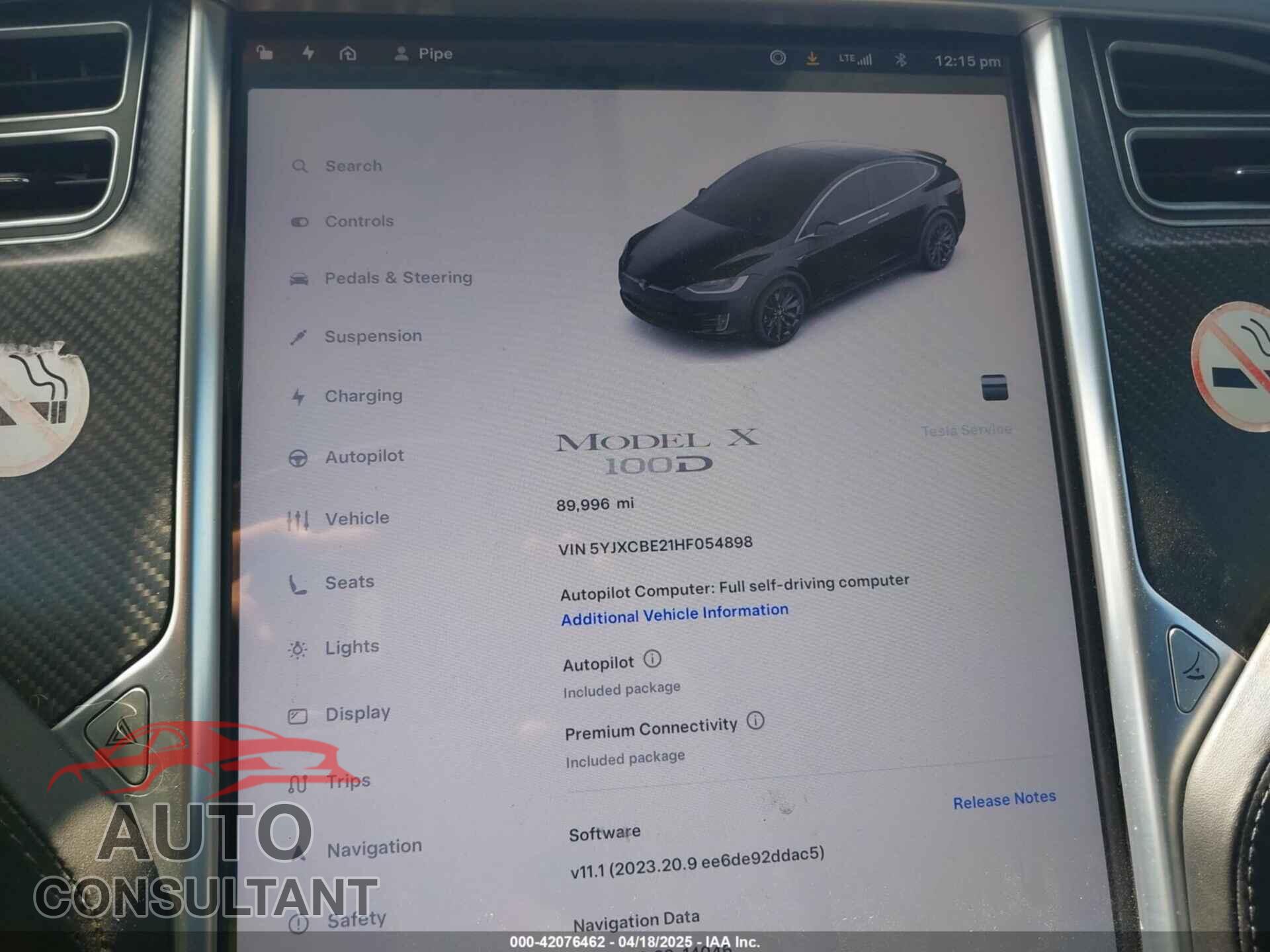 TESLA MODEL X 2017 - 5YJXCBE21HF054898