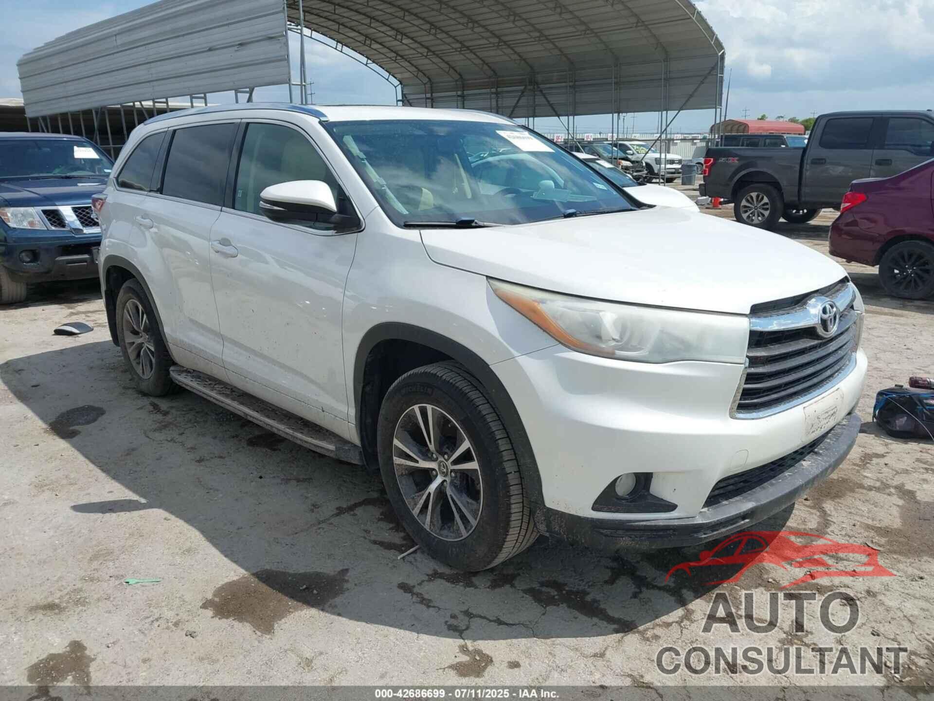 TOYOTA HIGHLANDER 2016 - 5TDKKRFH3GS147263