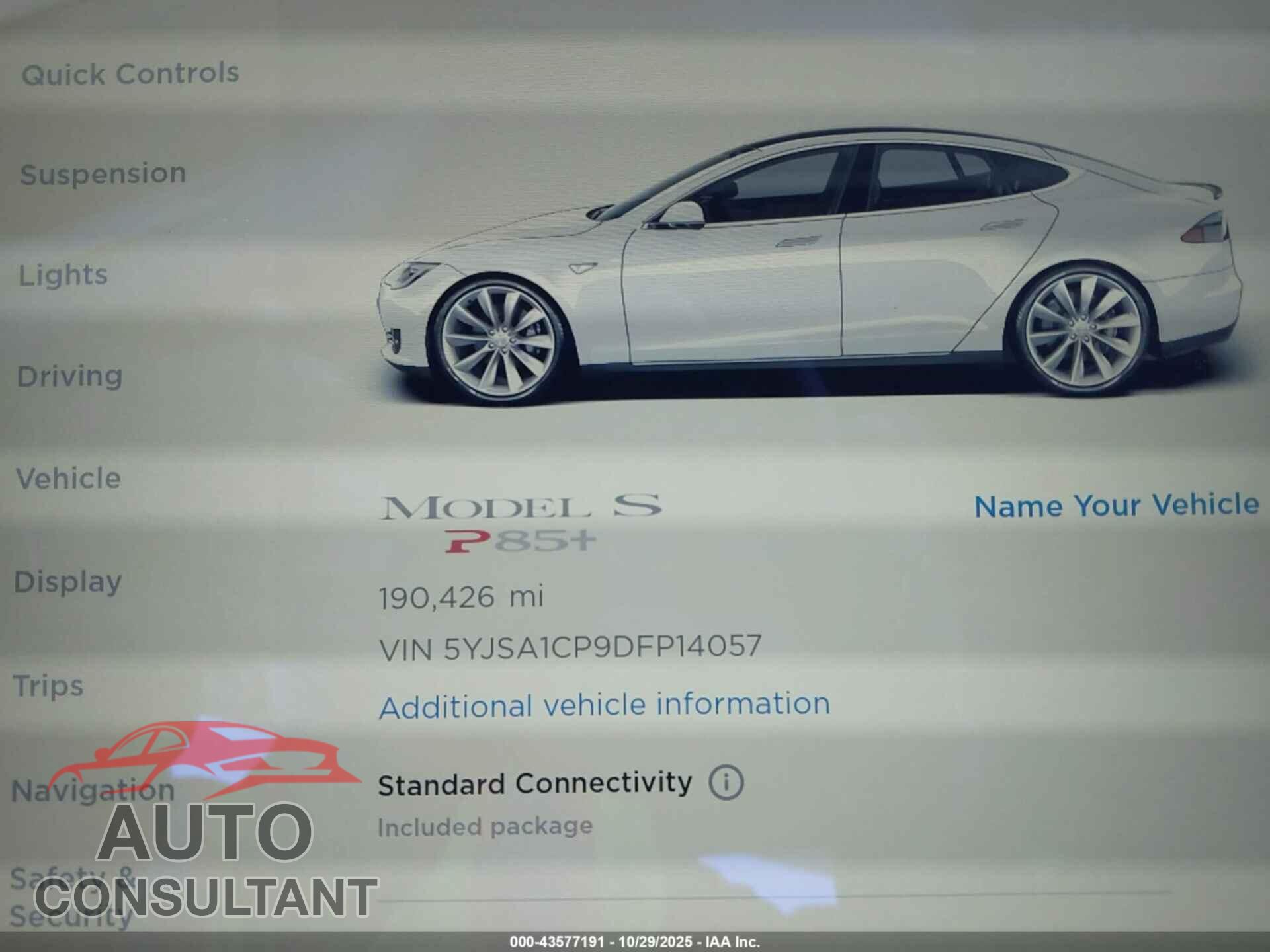 TESLA MODEL S 2013 - 5YJSA1CP9DFP14057