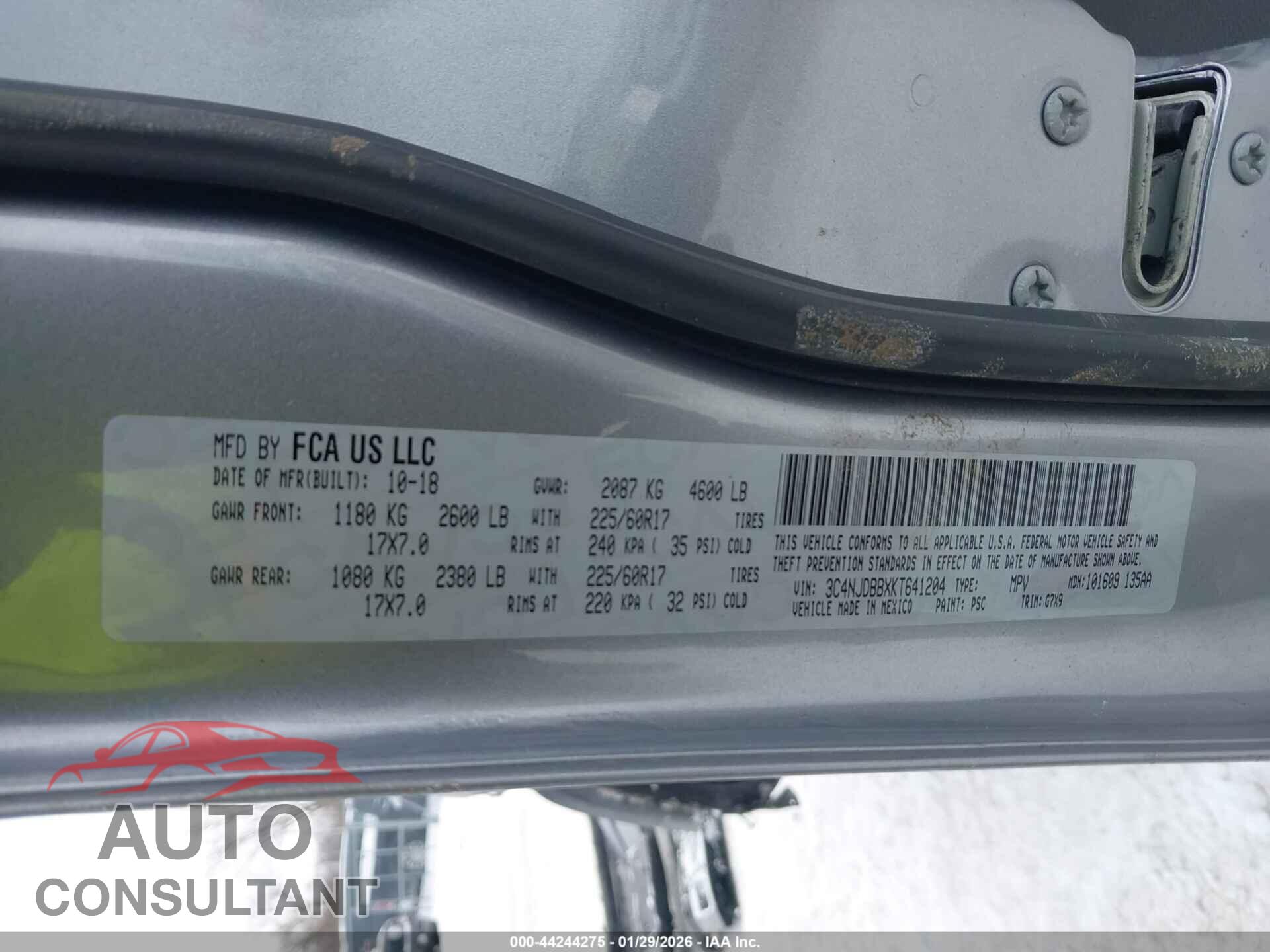JEEP COMPASS 2019 - 3C4NJDBBXKT641204