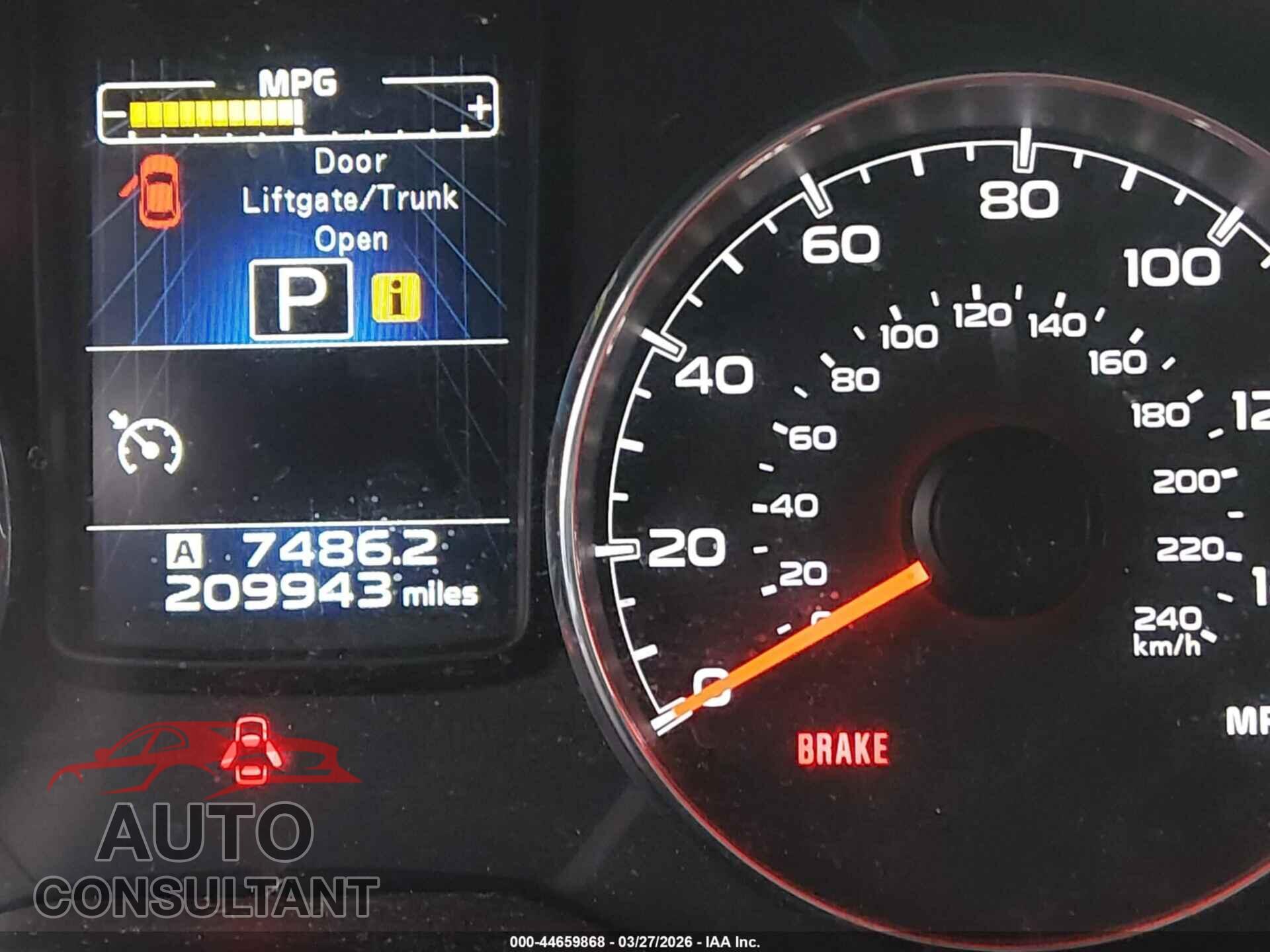SUBARU OUTBACK 2014 - 4S4BRBLC0E3323403