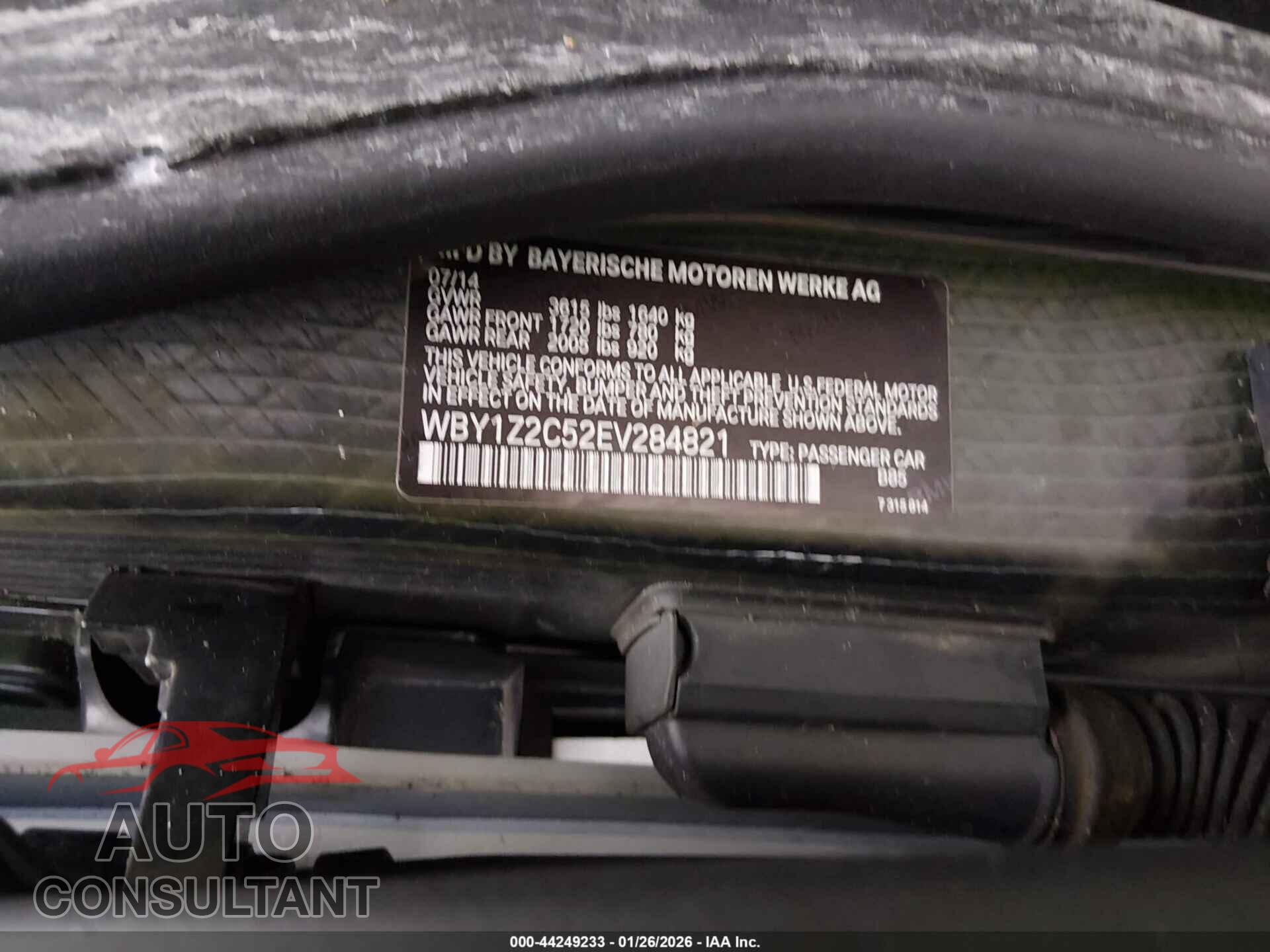 BMW I3 2014 - WBY1Z2C52EV284821