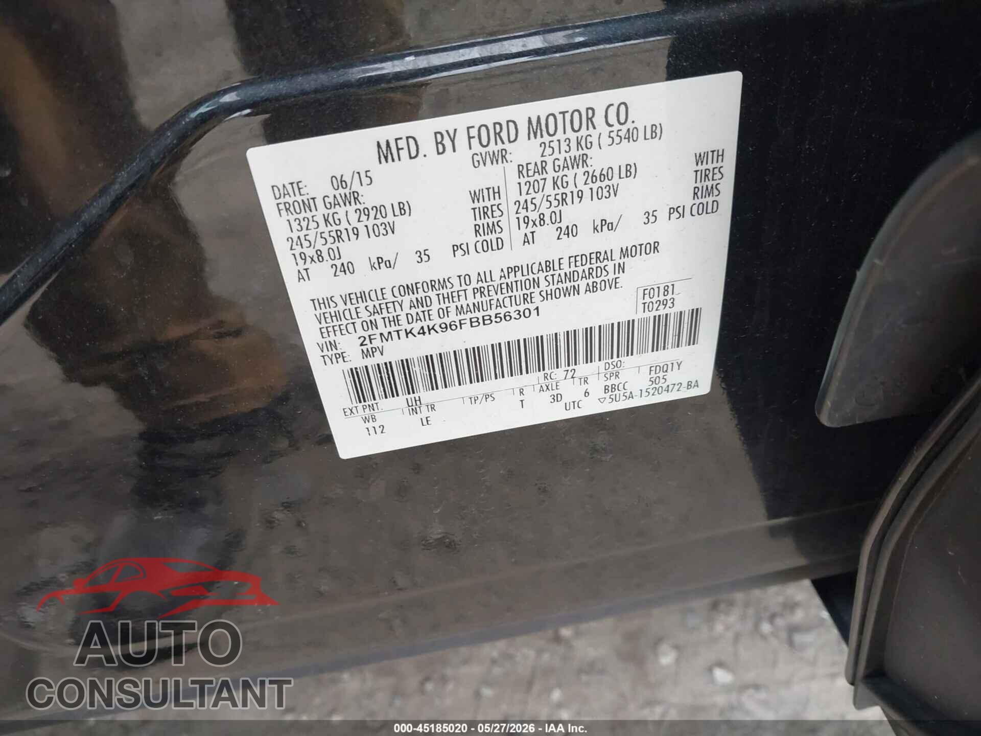 FORD EDGE 2015 - 2FMTK4K96FBB56301