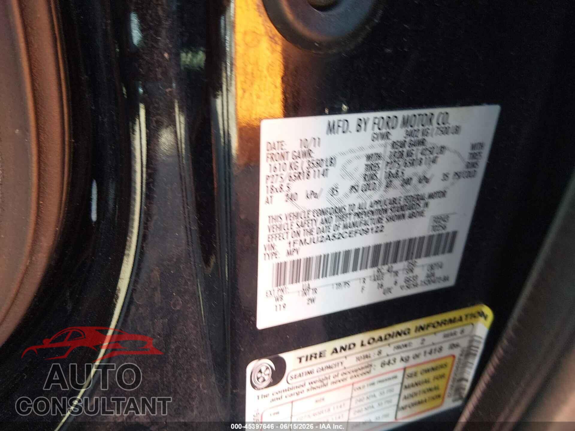 FORD EXPEDITION 2012 - 1FMJU2A52CEF09122