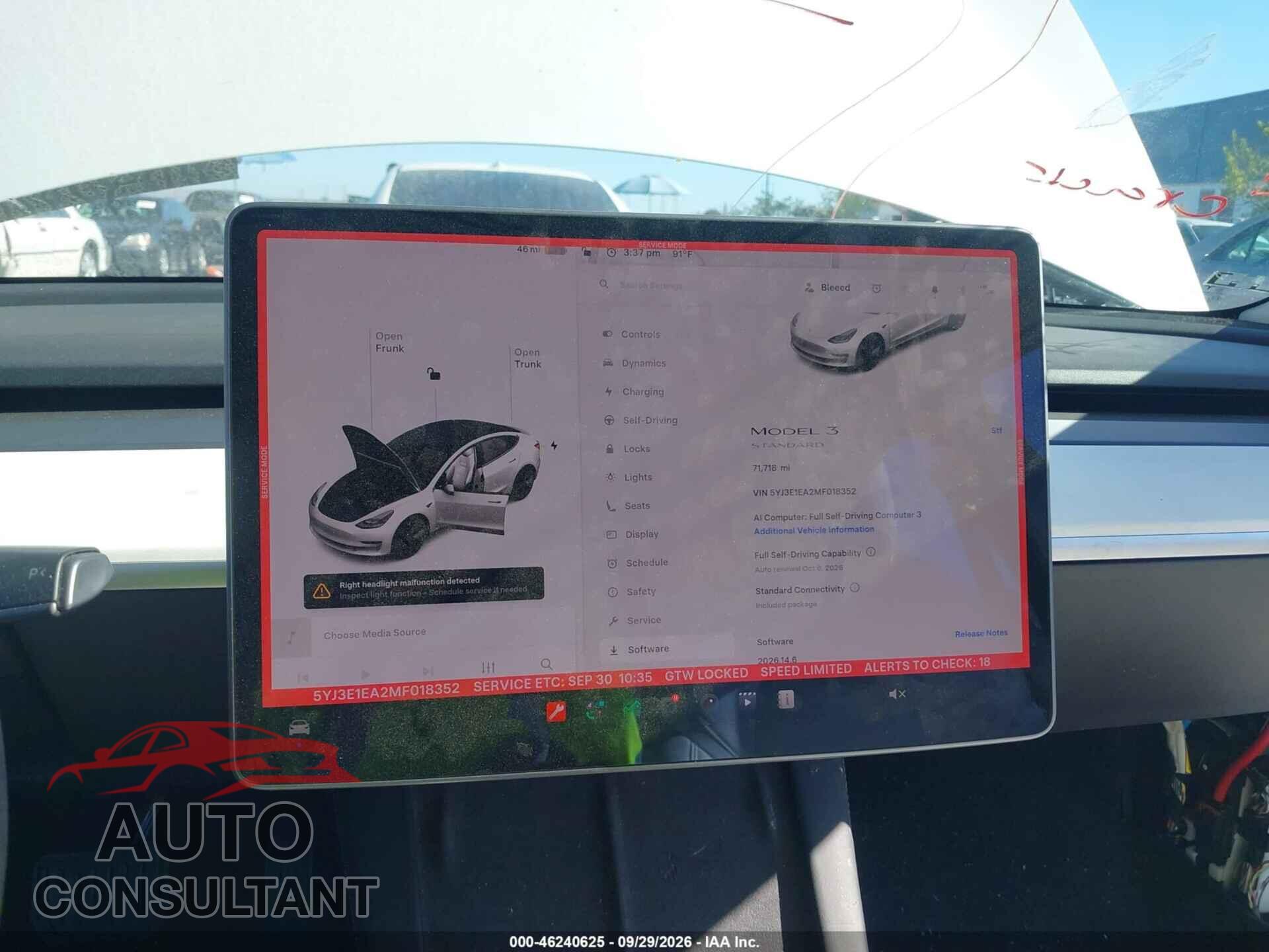 TESLA MODEL 3 2021 - 5YJ3E1EA2MF018352