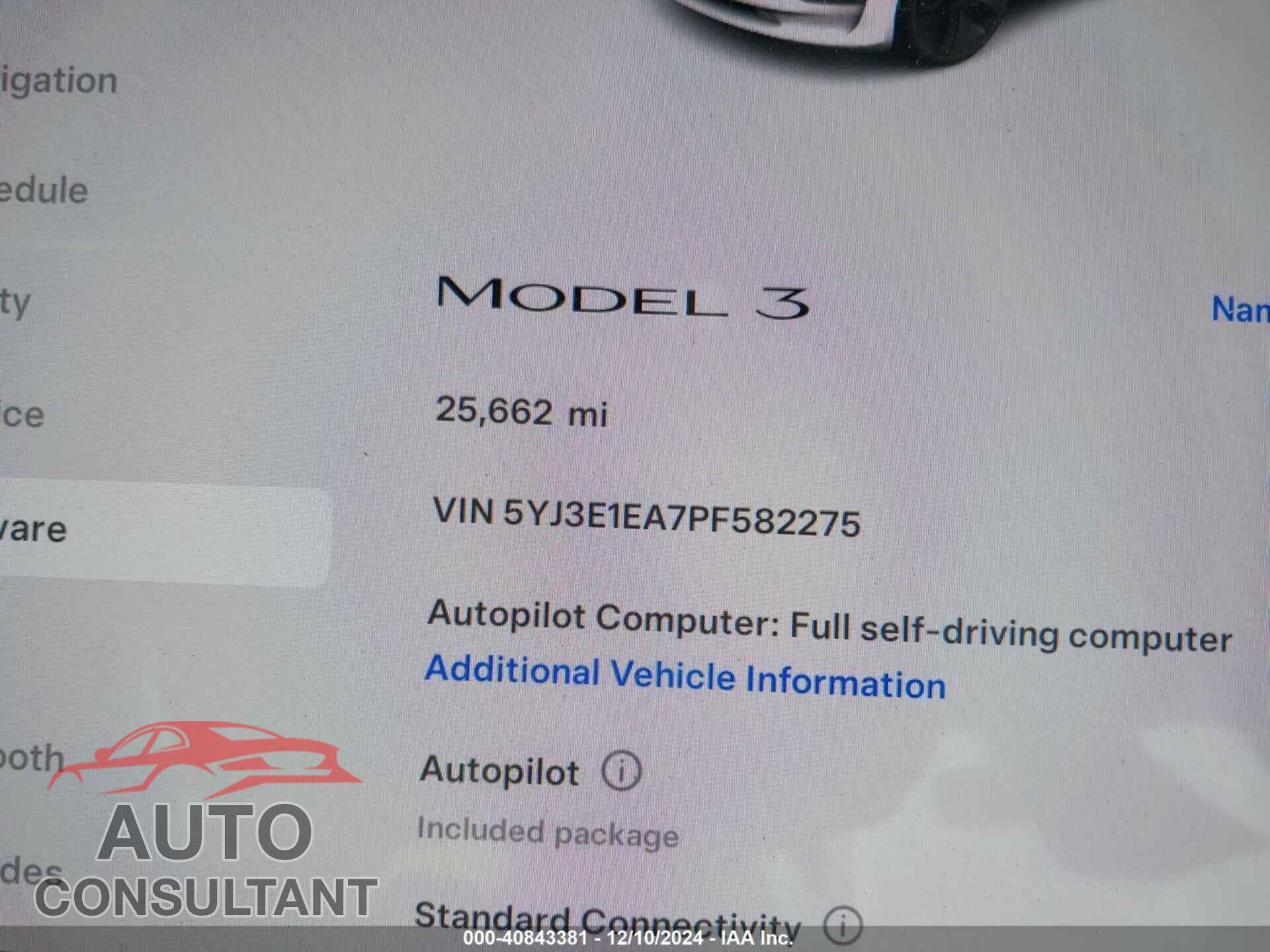 TESLA MODEL 3 2023 - 5YJ3E1EA7PF582275