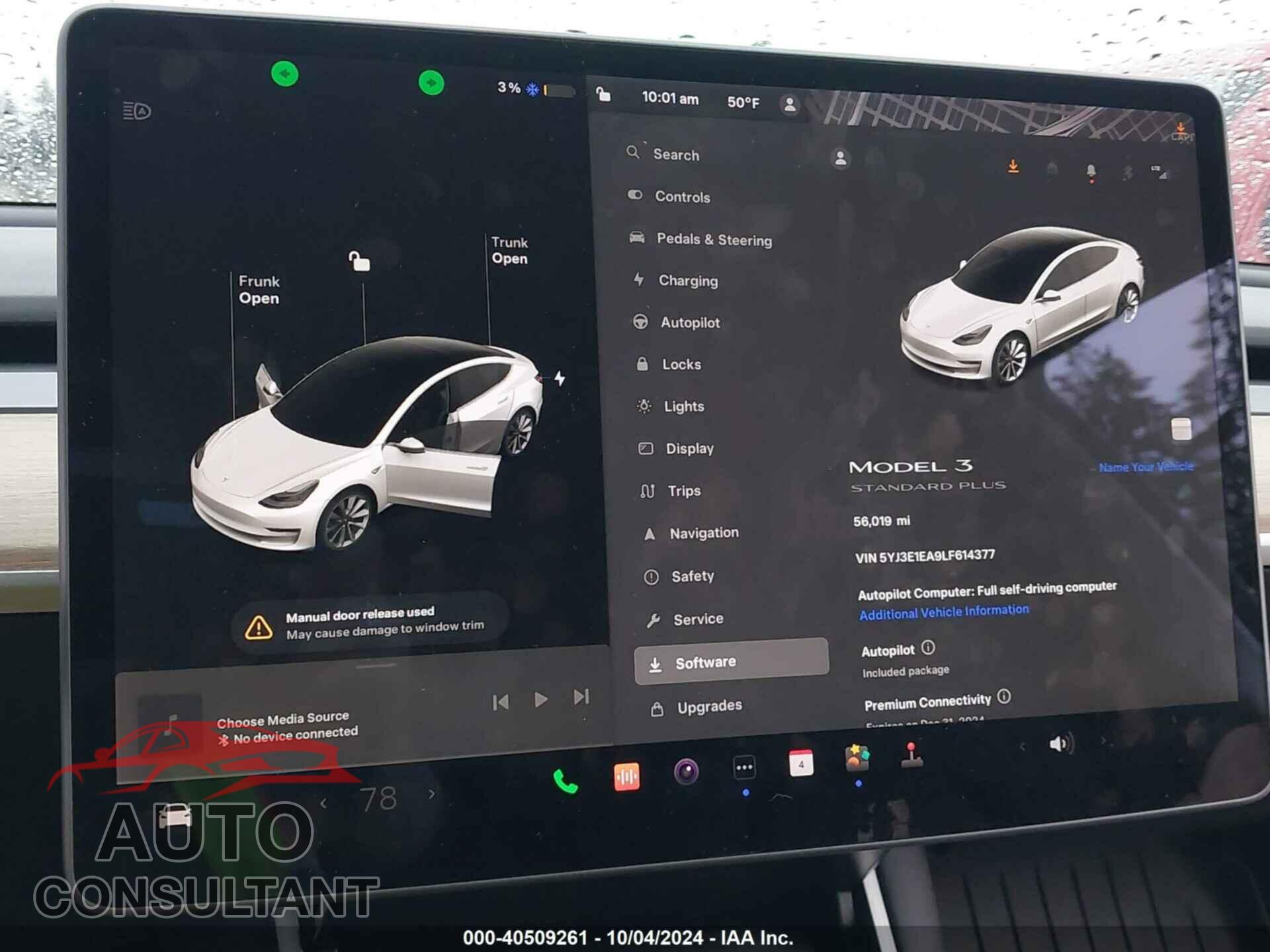 TESLA MODEL 3 2020 - 5YJ3E1EA9LF614377