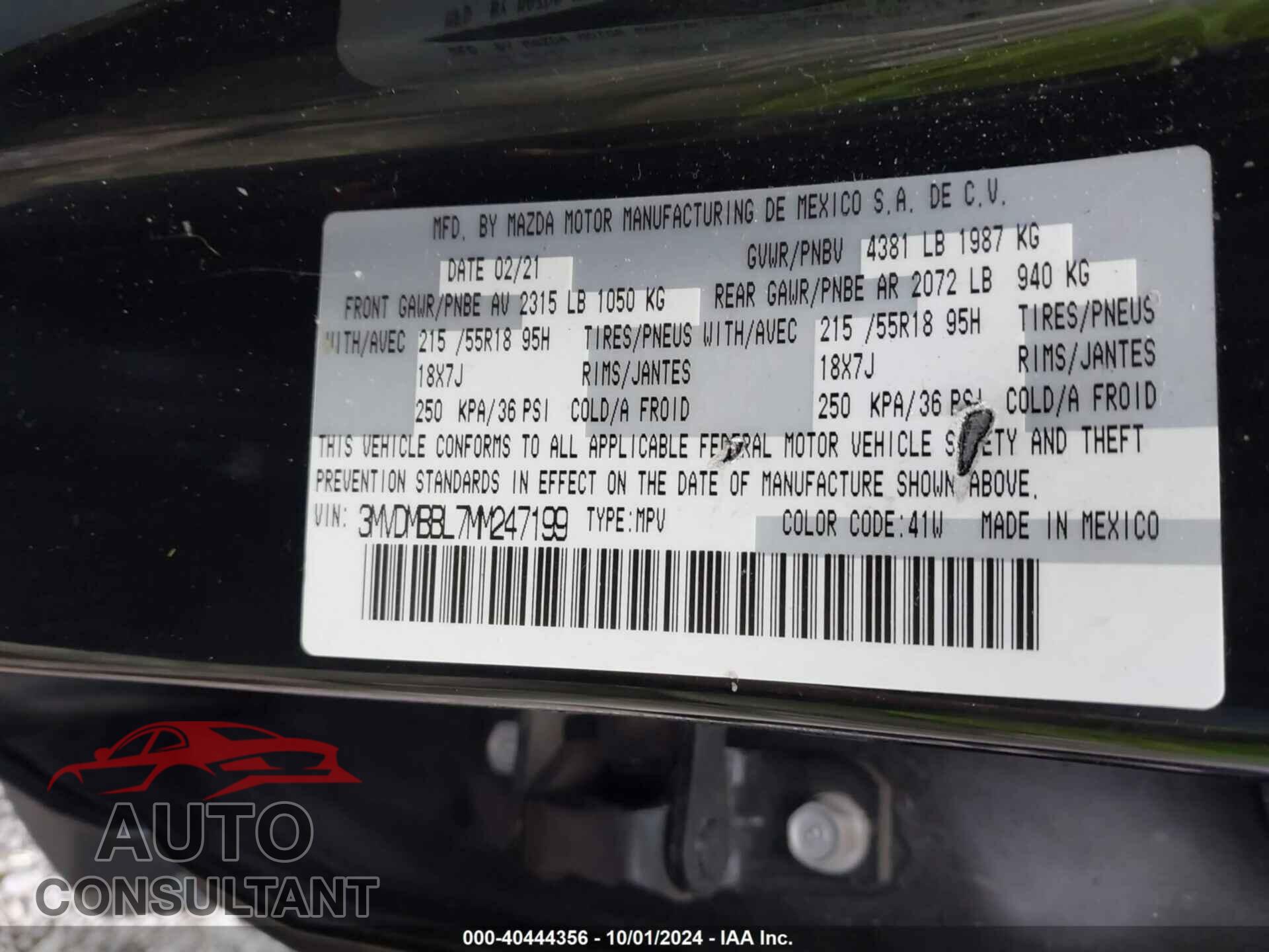 MAZDA CX-30 2021 - 3MVDMBBL7MM247199